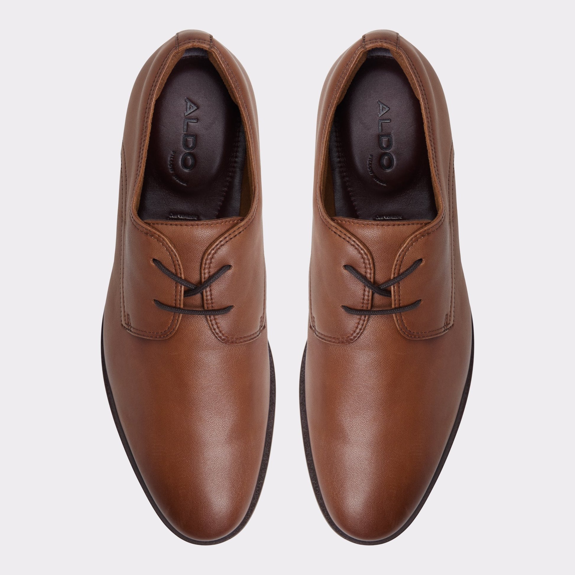 Top-down view of the Cognac Shirdon Derby shoe