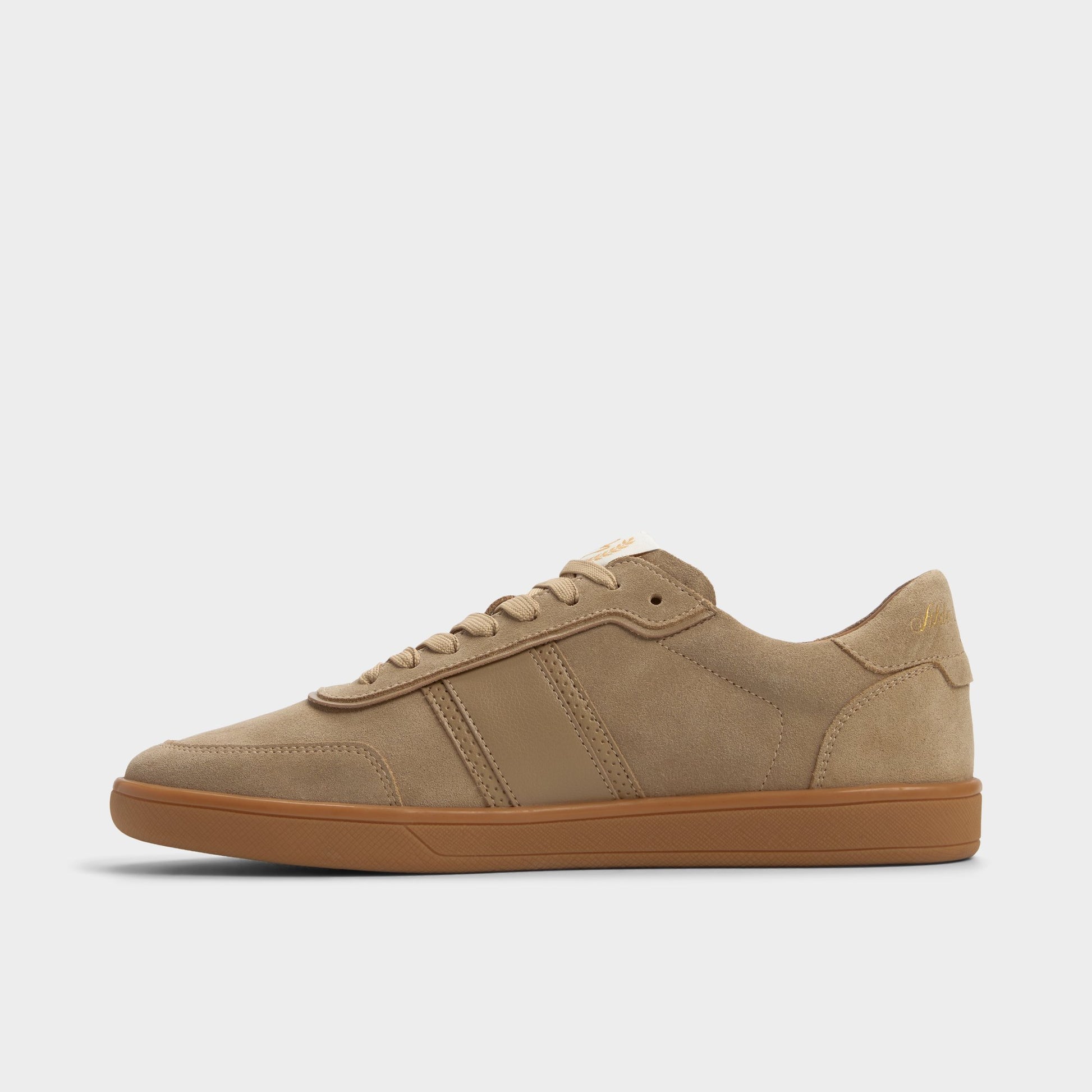Side view of Taupe Uptown Low top sneaker