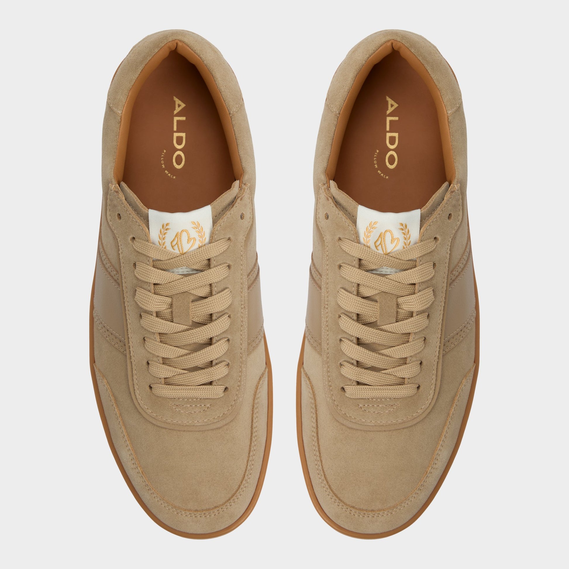 Top-down view of the Taupe Uptown Low top sneaker