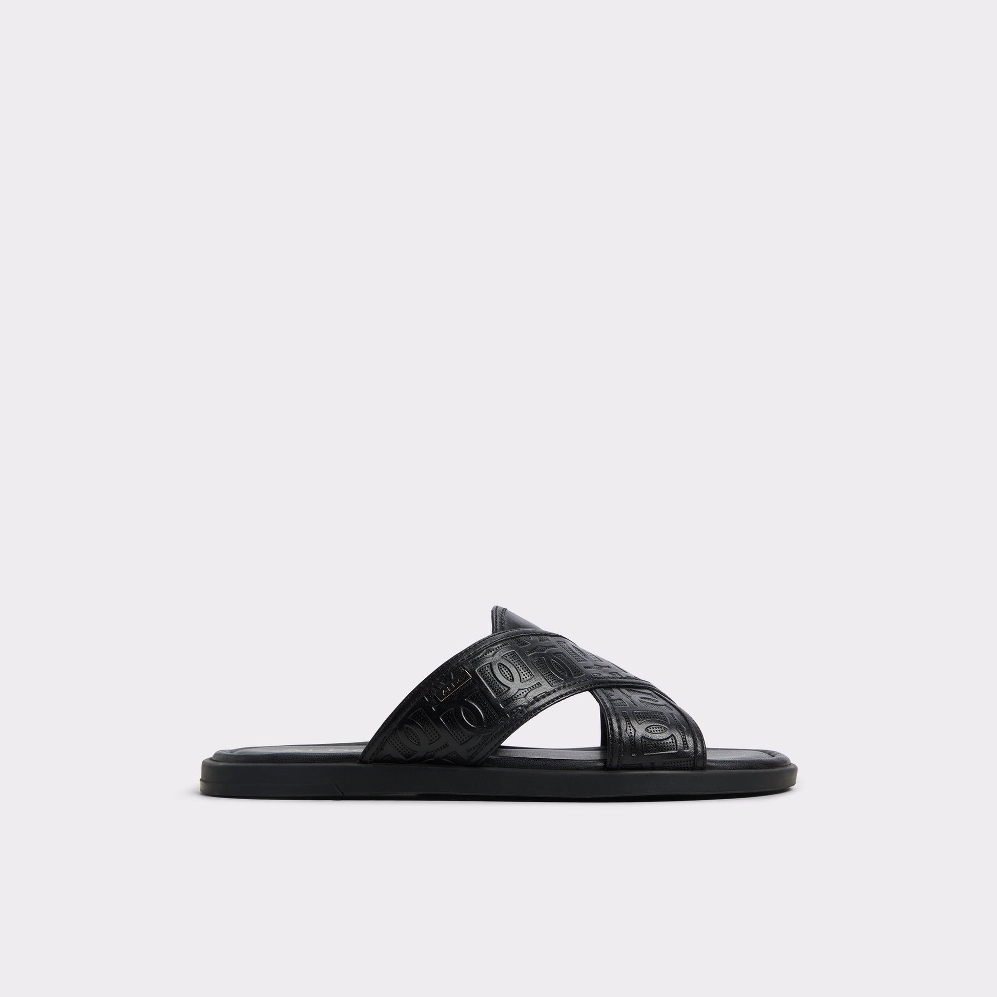 Main View of Open Black Olino Slide sandal for Mens