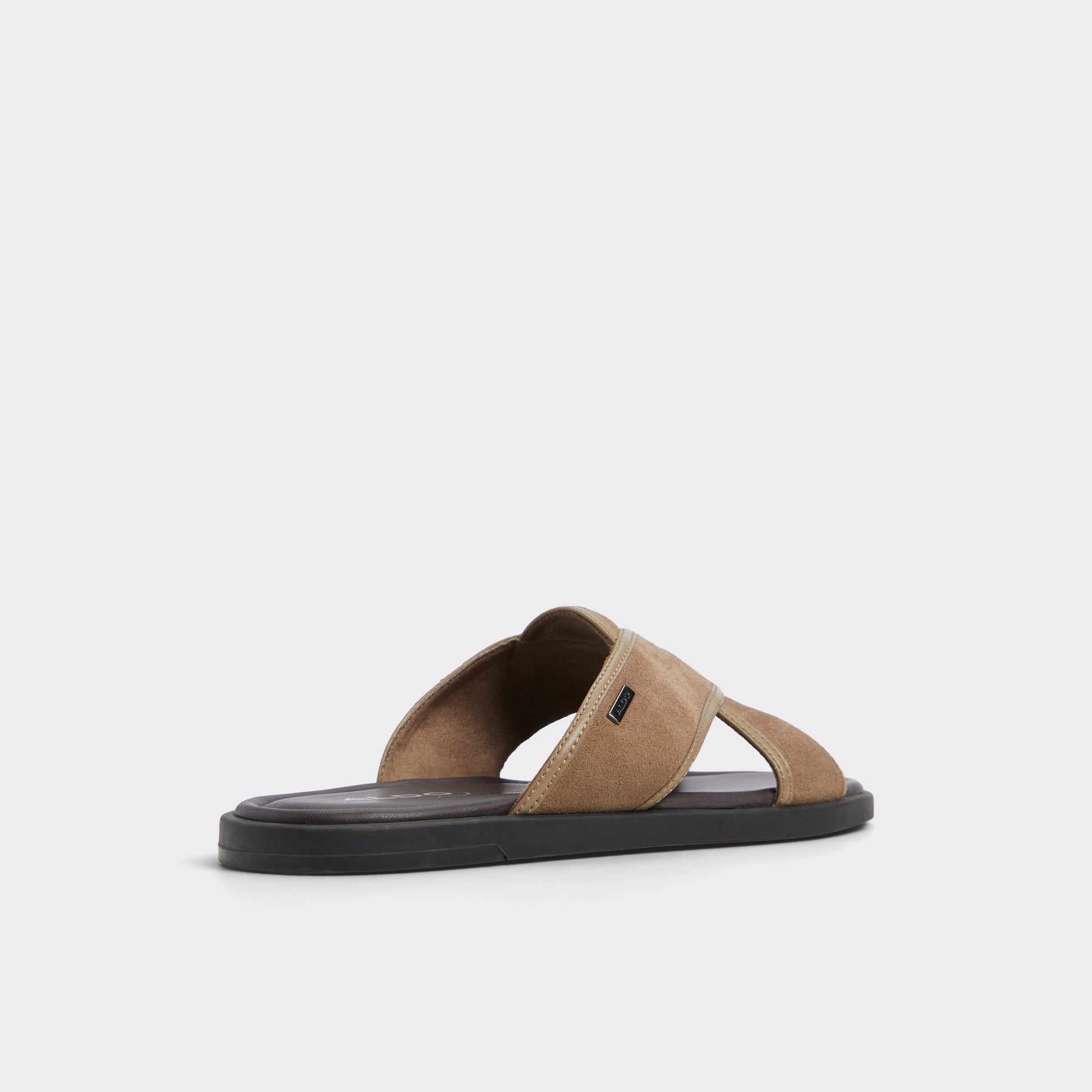 Three-quarter angle of Other Brown Olino Slide sandal's back side