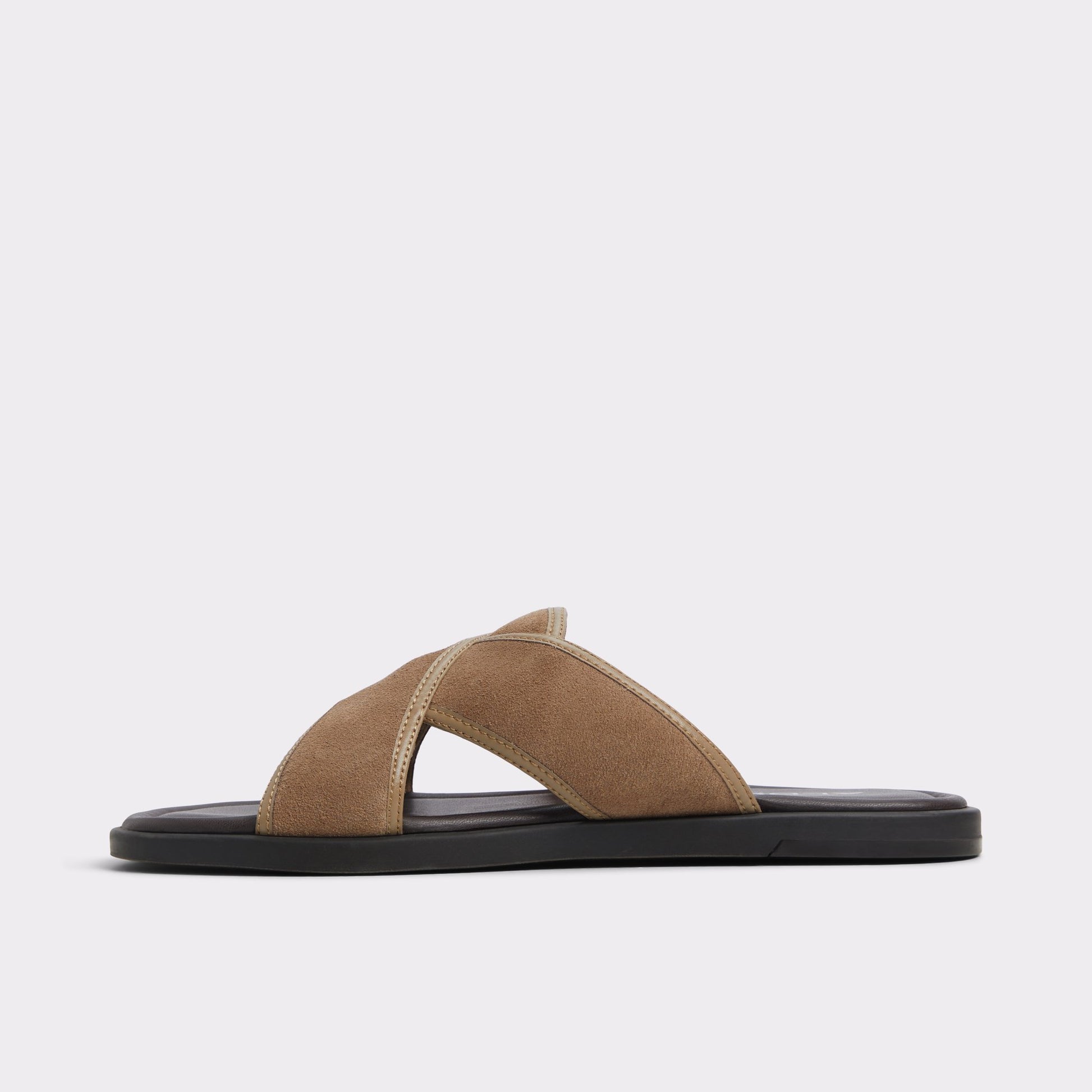 Side view of Other Brown Olino Slide sandal