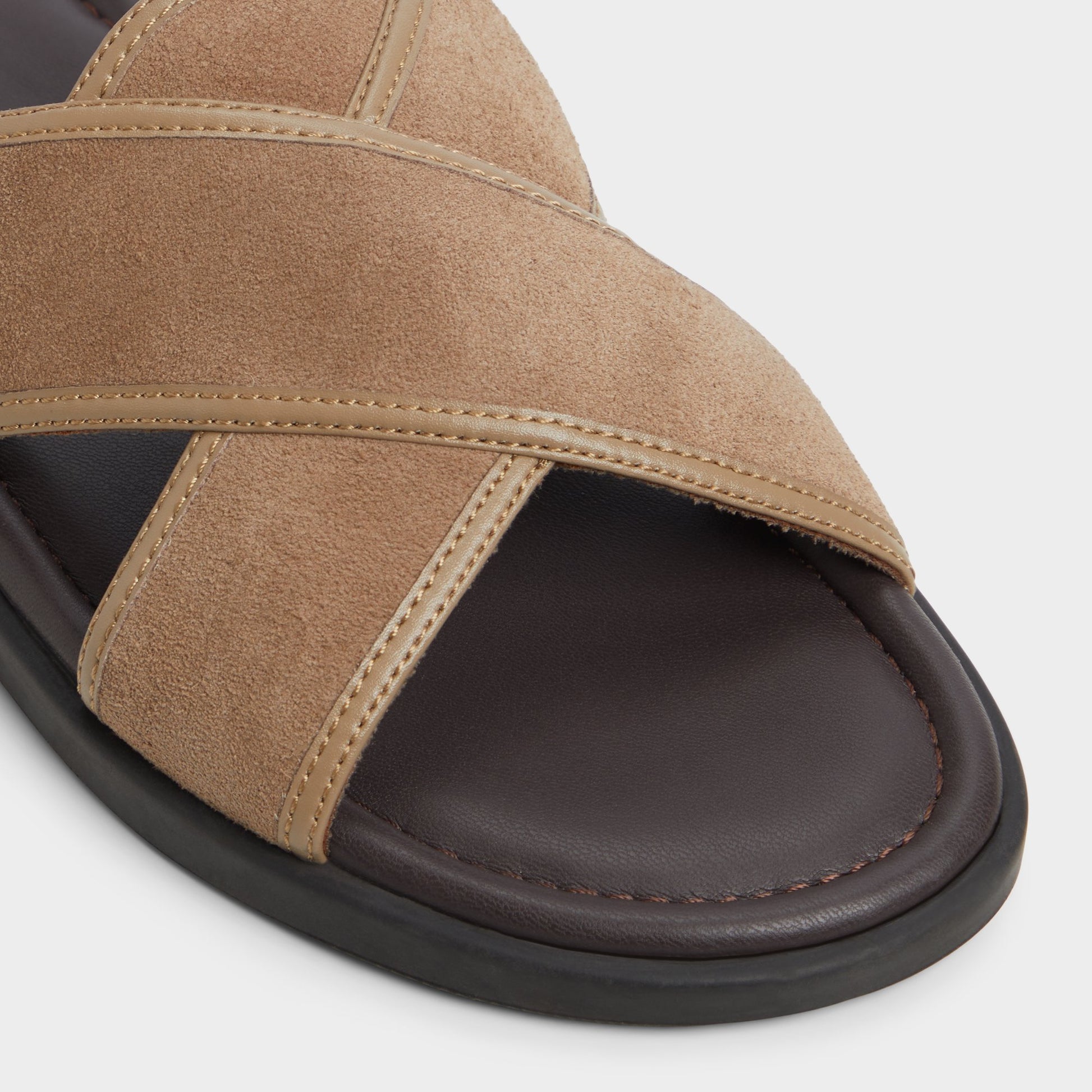 Close-up of the Other Brown Olino Slide sandal