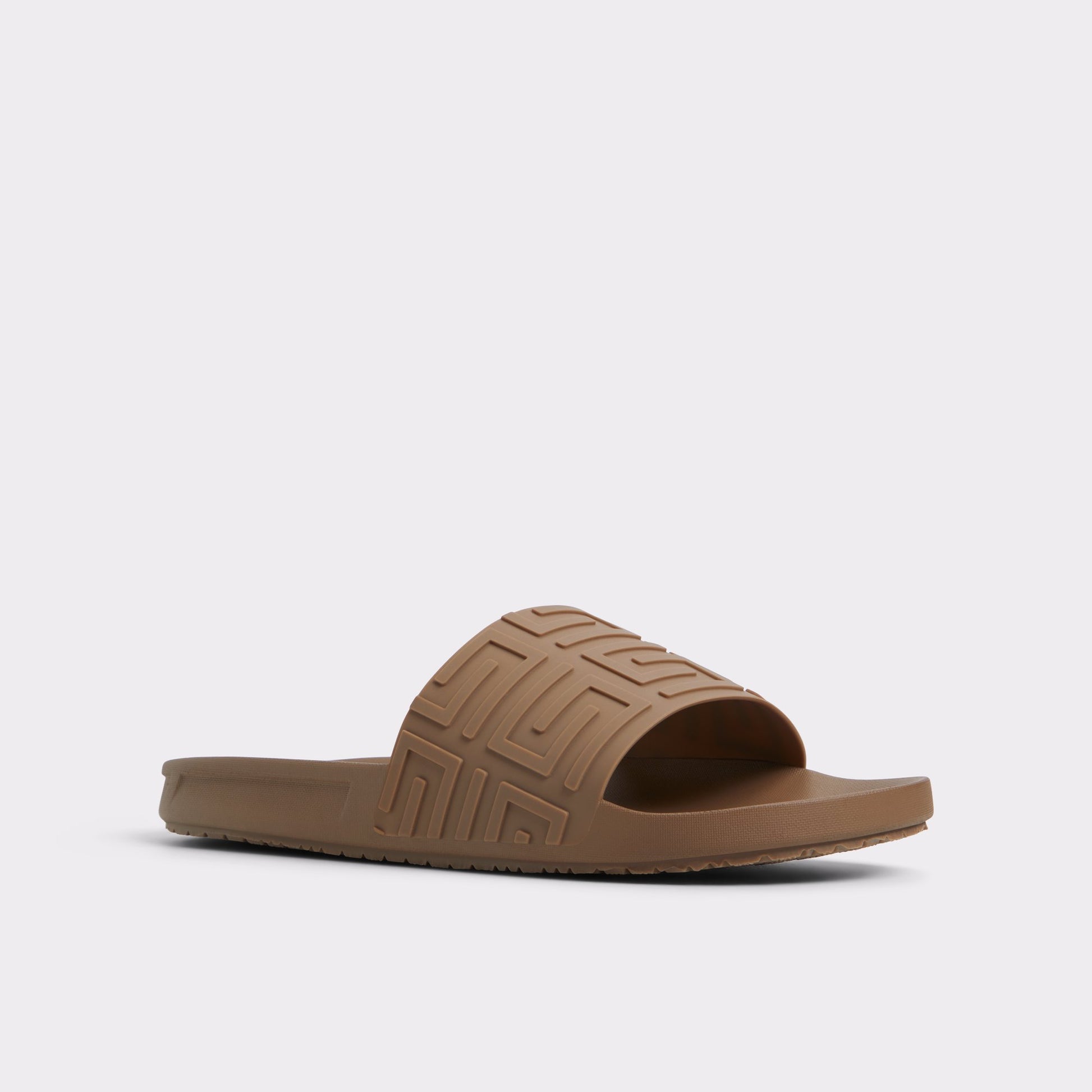 Three-quarter angle of Other Brown Atrani Slide sandal's front side
