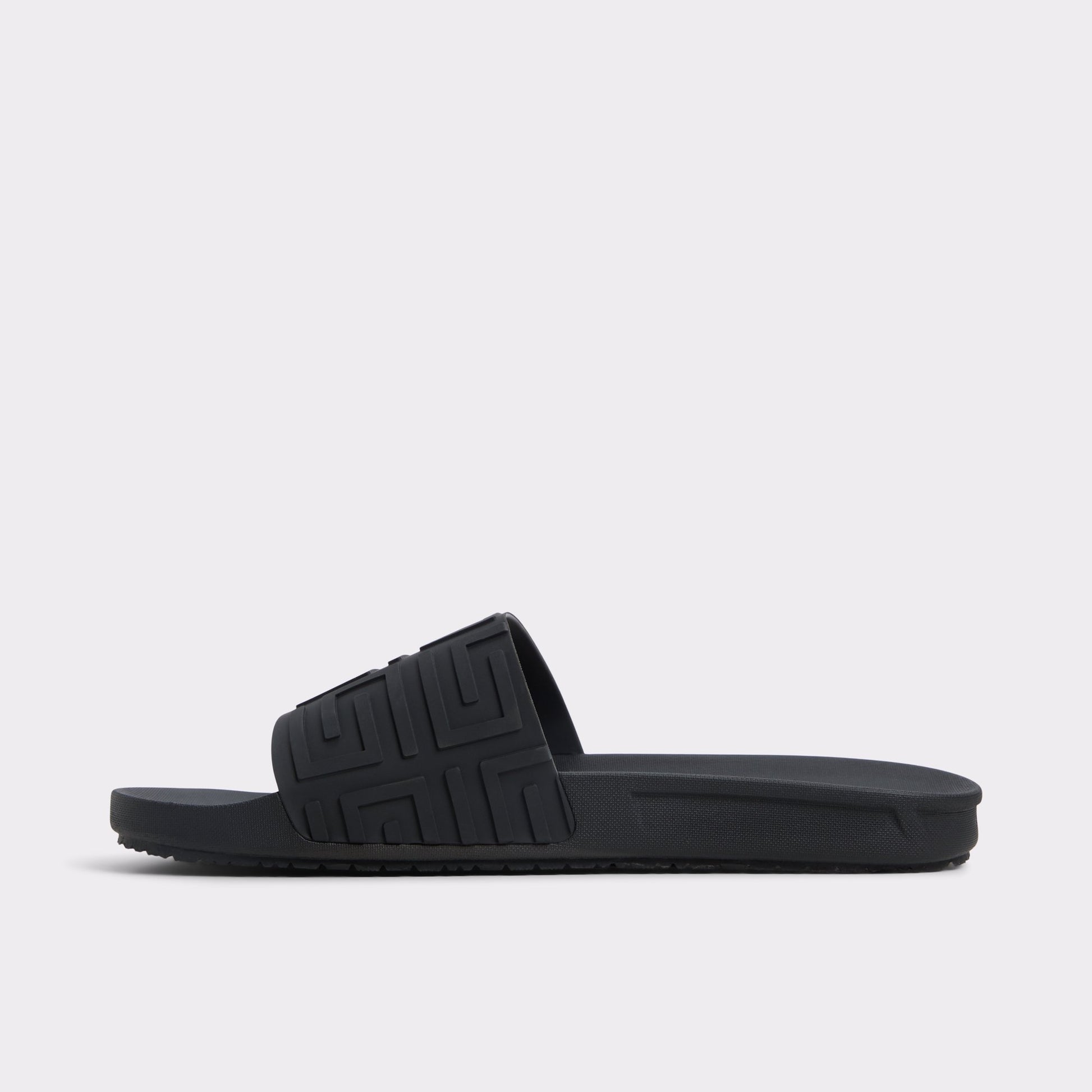 Side view of Black Atrani Slide sandal