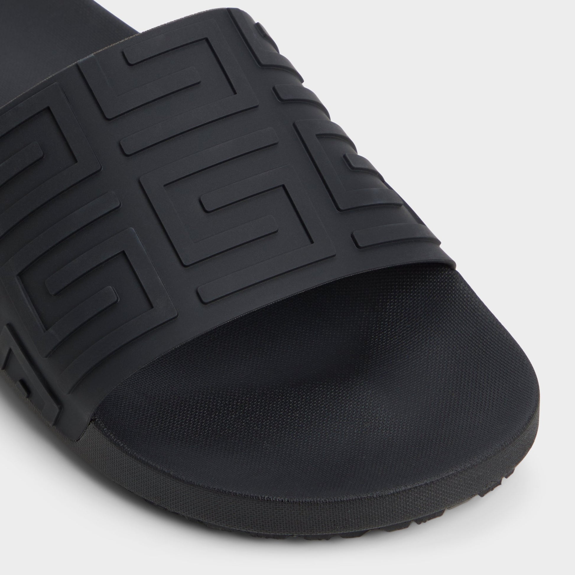 Close-up of the Black Atrani Slide sandal