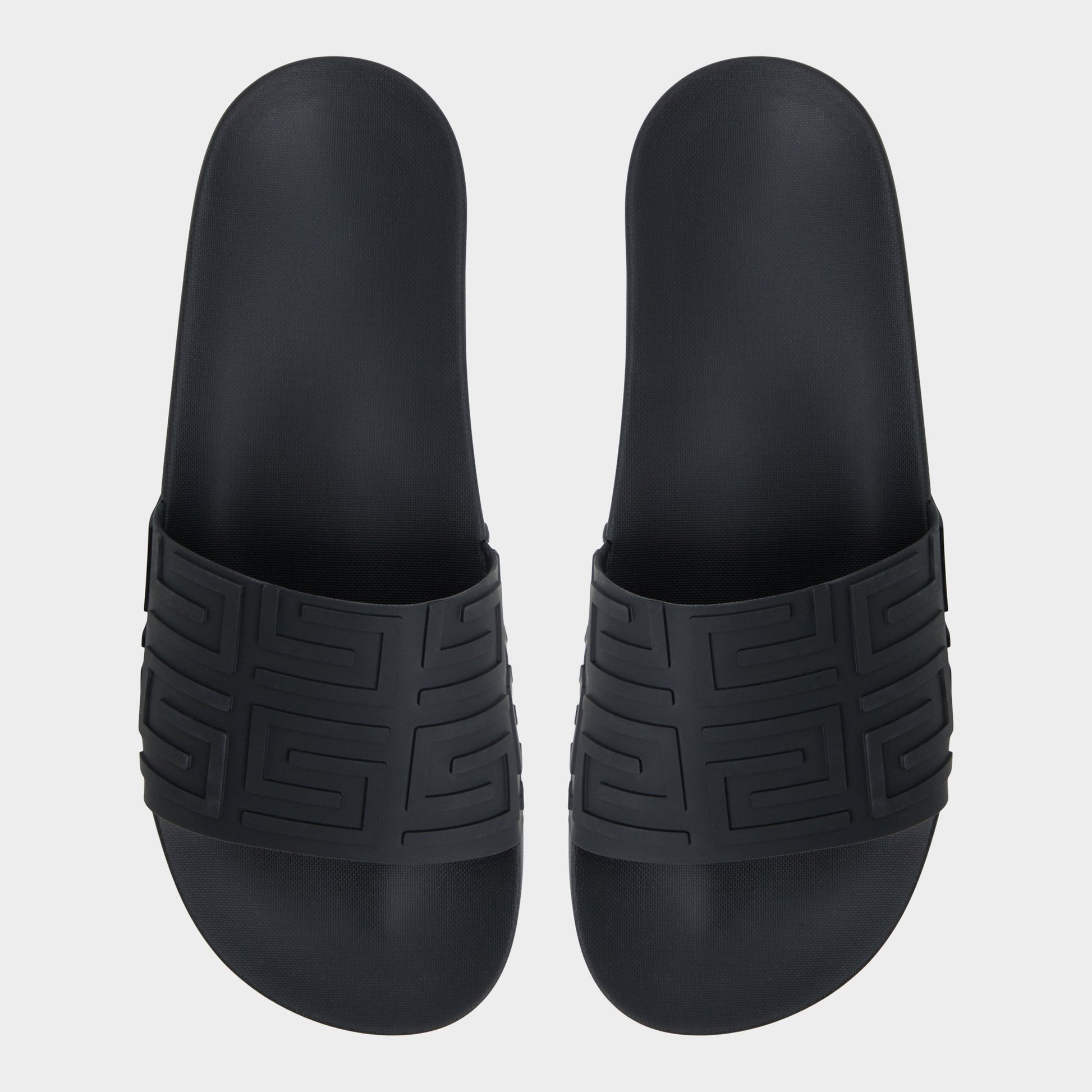 Top-down view of the Black Atrani Slide sandal