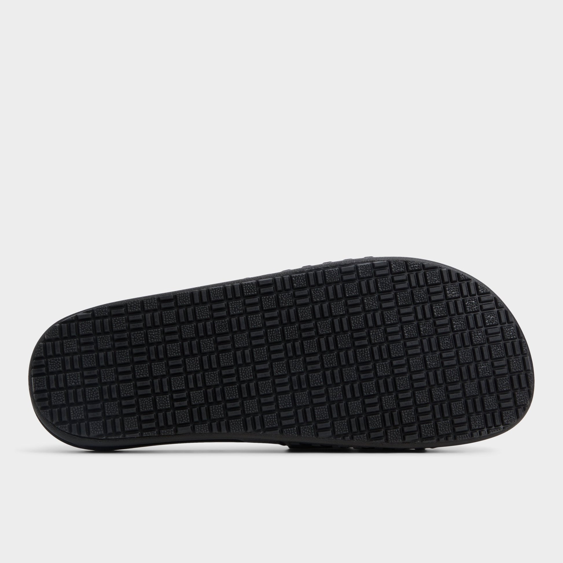 View of Black Atrani Slide sandal's sole