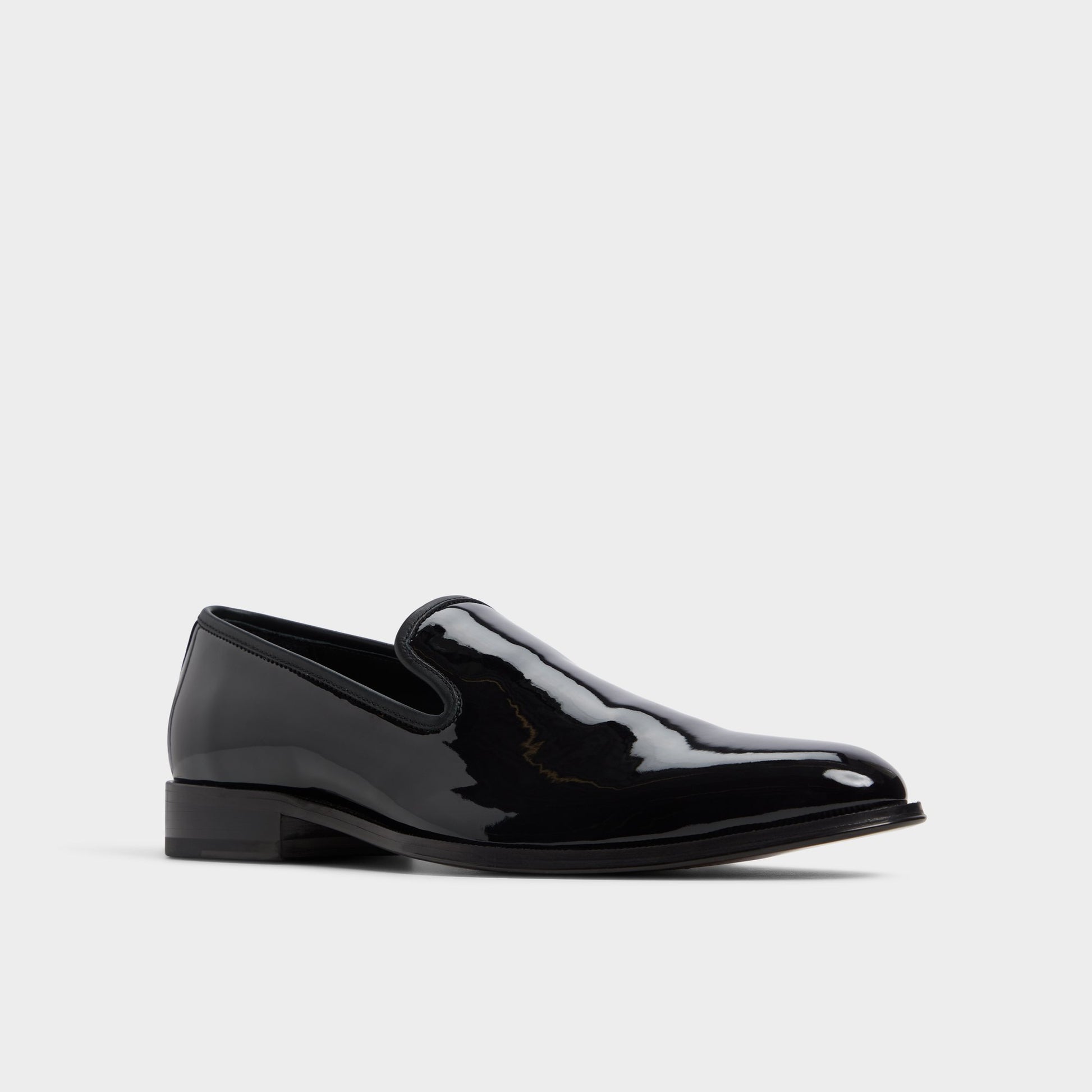 Three-quarter angle of Black Pendleton Loafer's front side