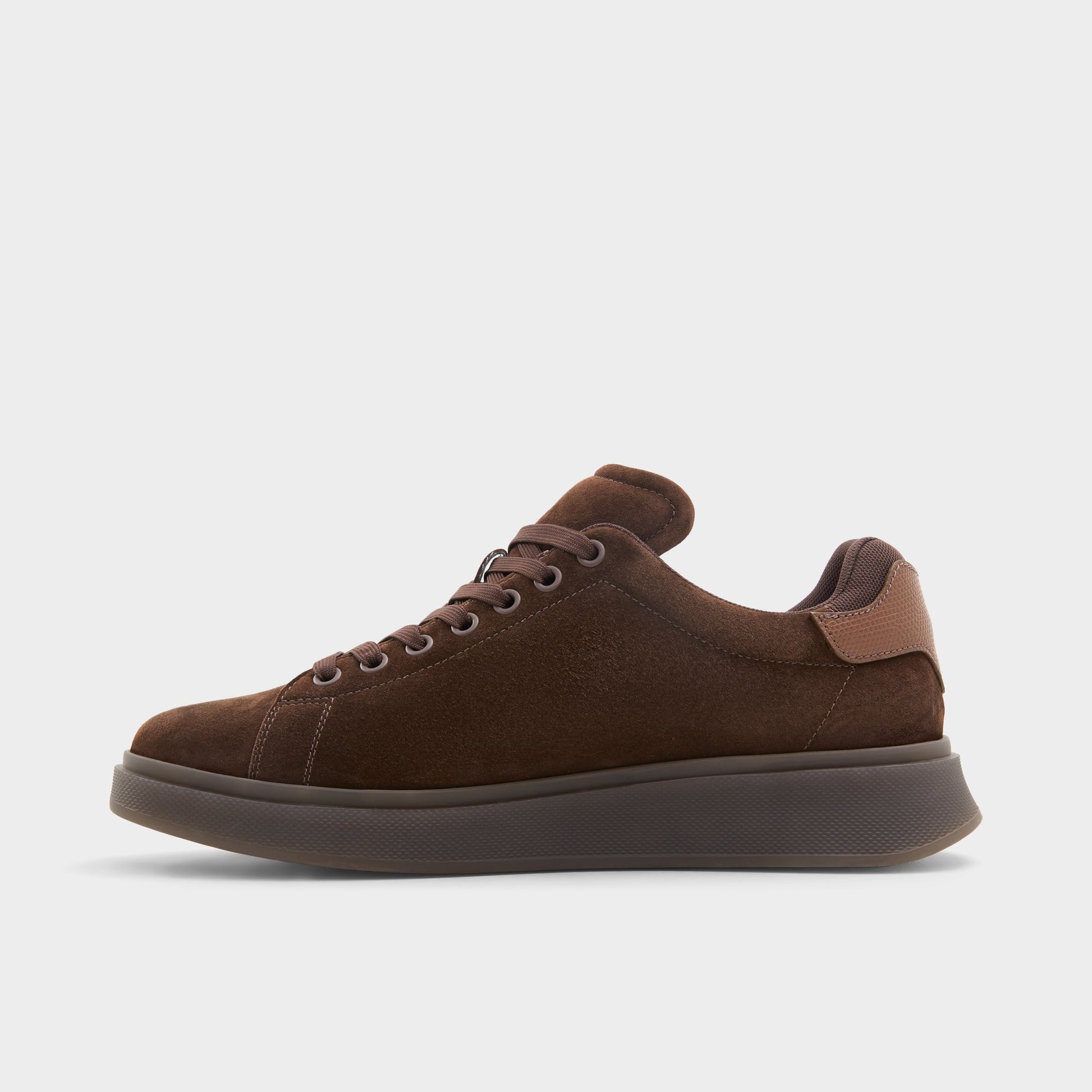 Side view of Dark Brown Cuore Low top sneaker