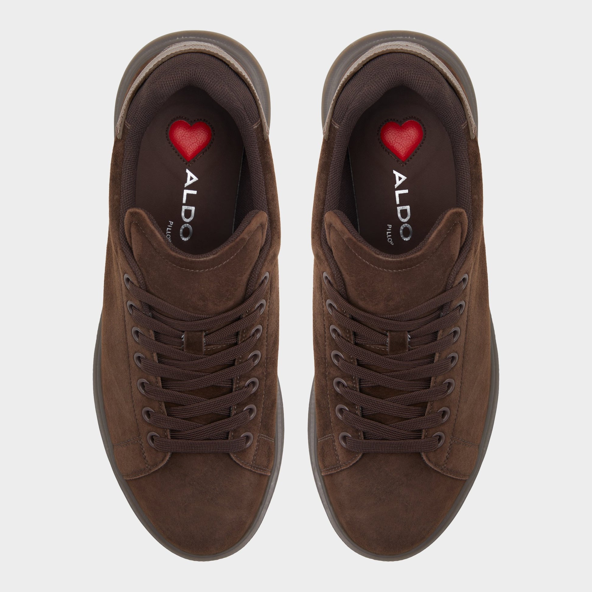 Top-down view of the Dark Brown Cuore Low top sneaker