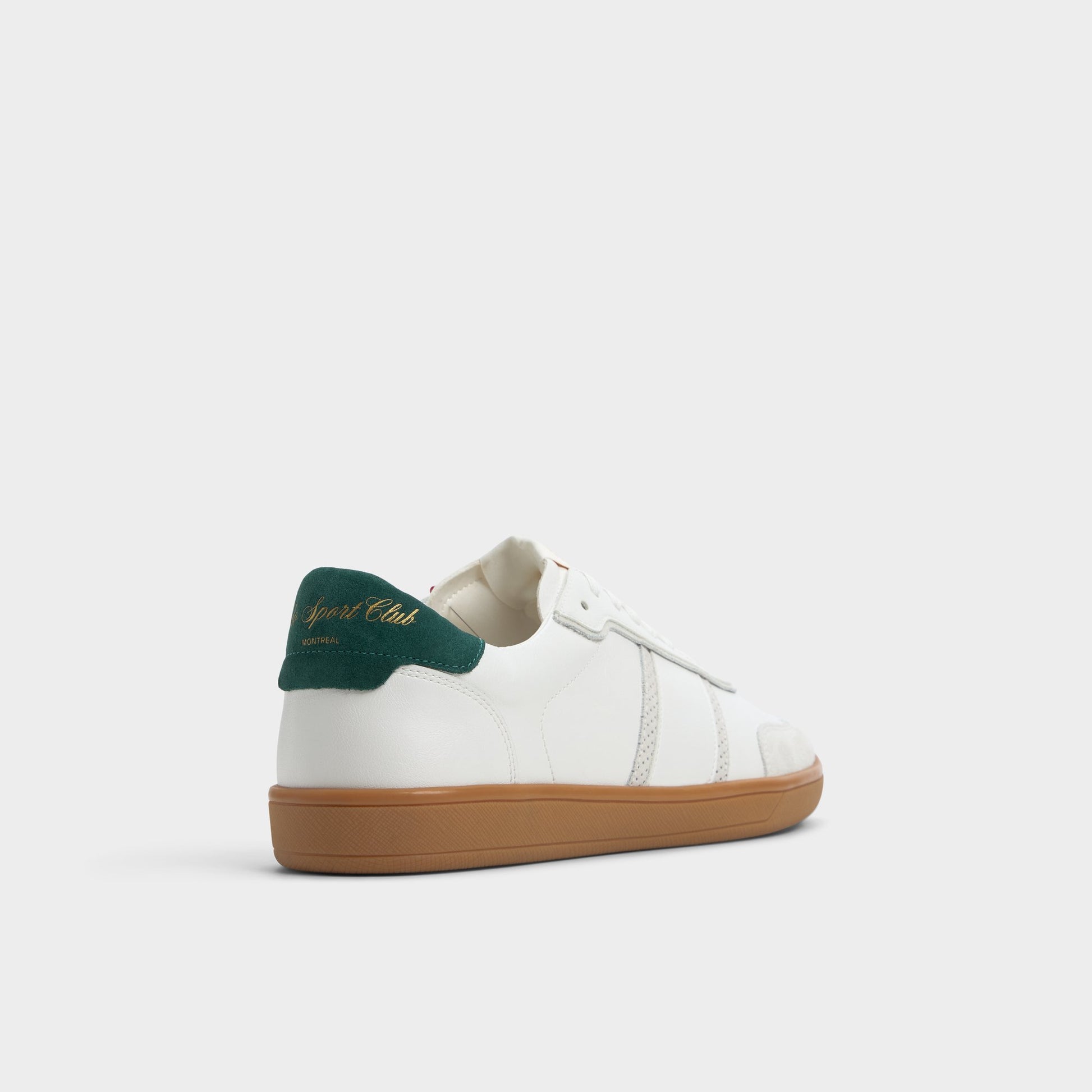 Three-quarter angle of White Combo Uptown Low top sneaker's back side