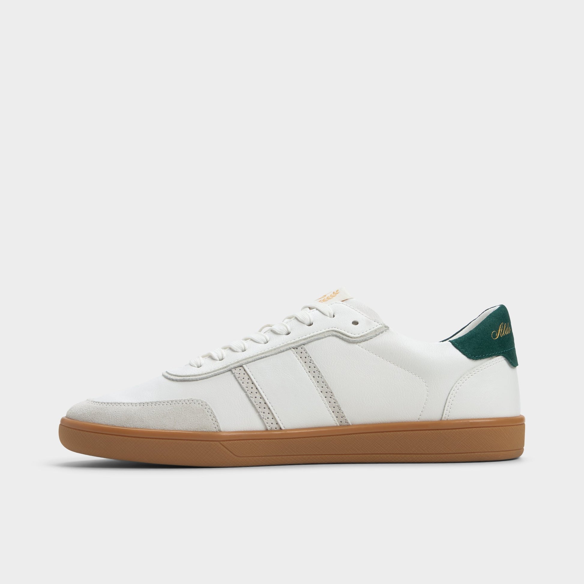 Side view of White Combo Uptown Low top sneaker