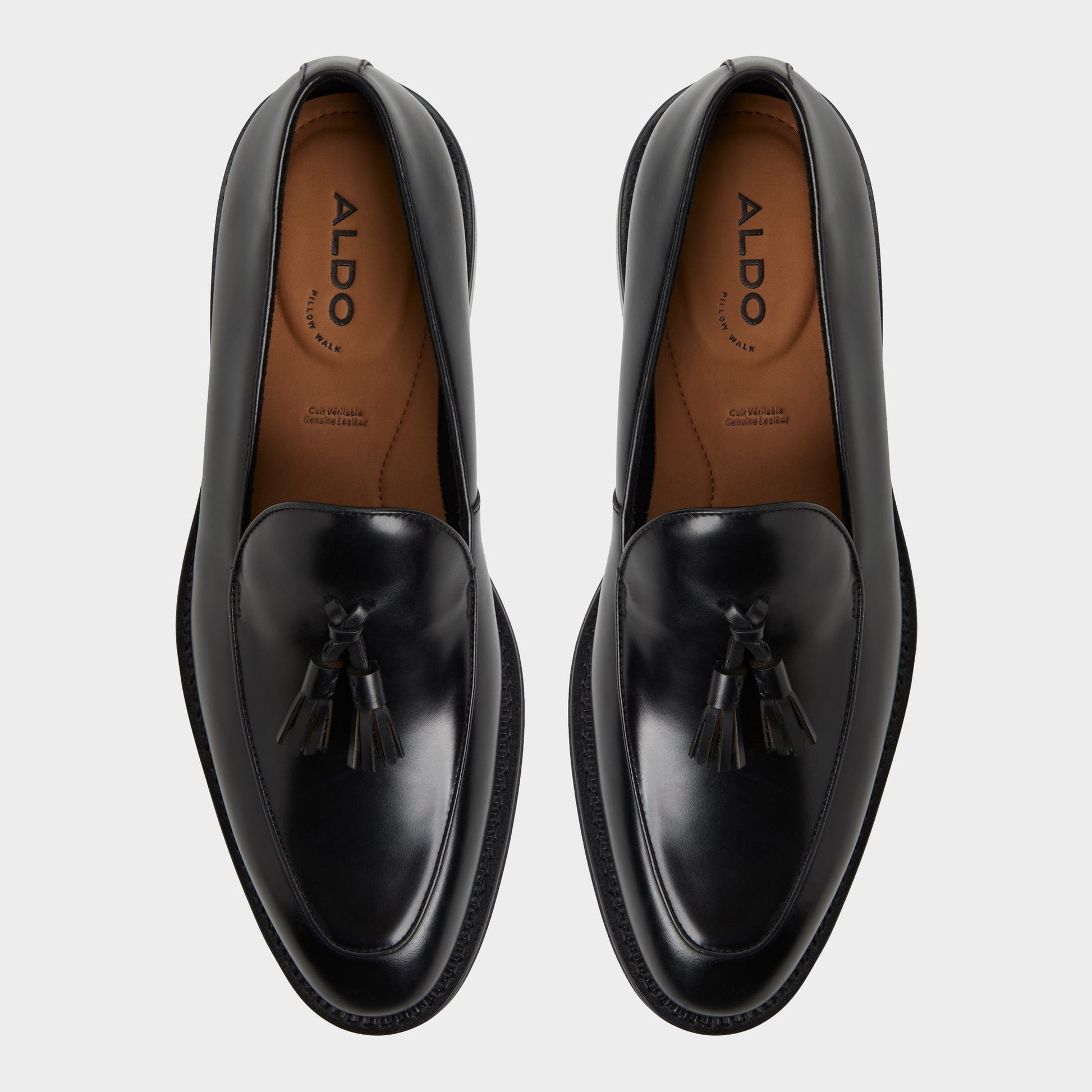 Top-down view of the Black Portos Loafer