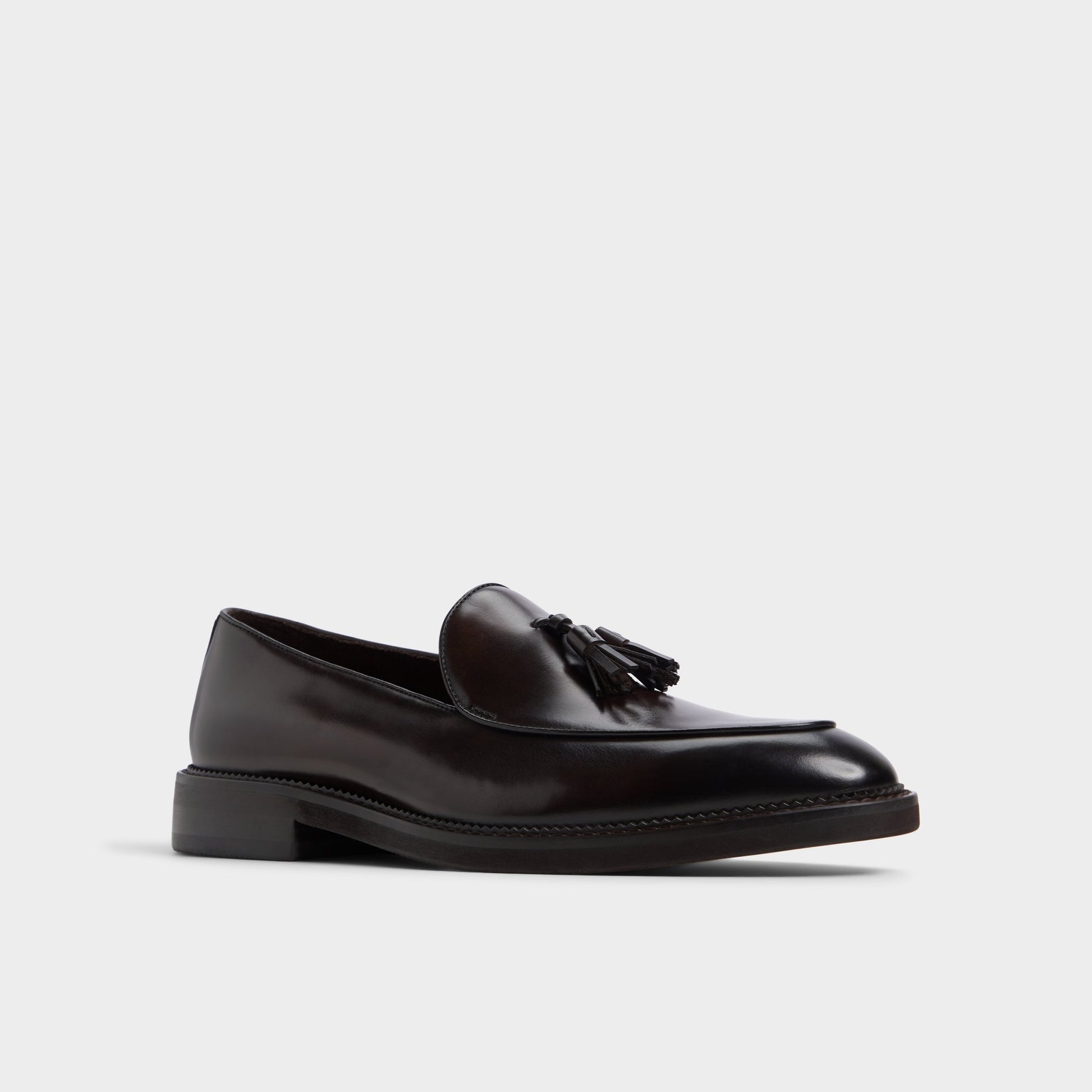 Three-quarter angle of Dark Brown Portos Loafer's front side