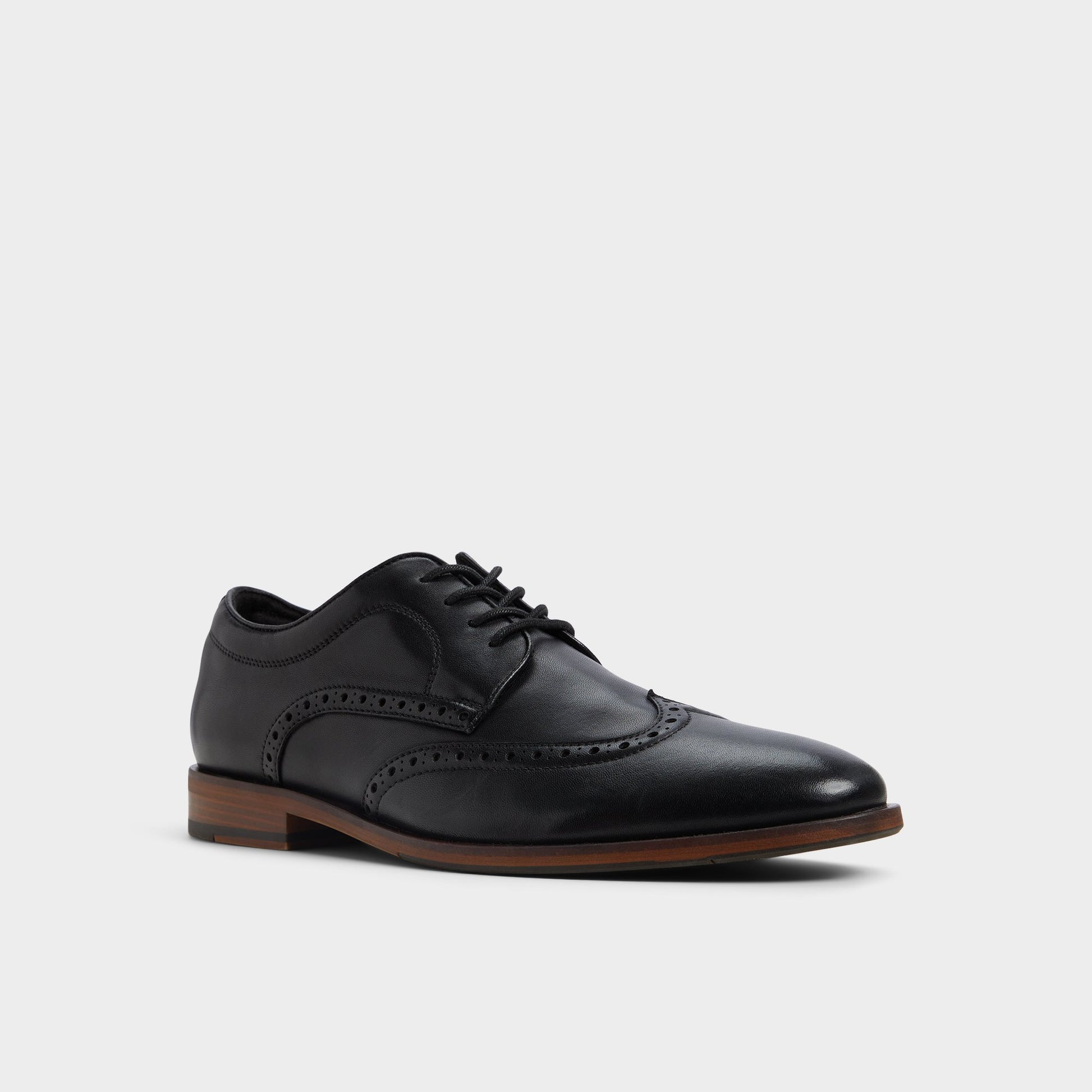Three-quarter angle of Black Sargasso Oxford shoe's front side
