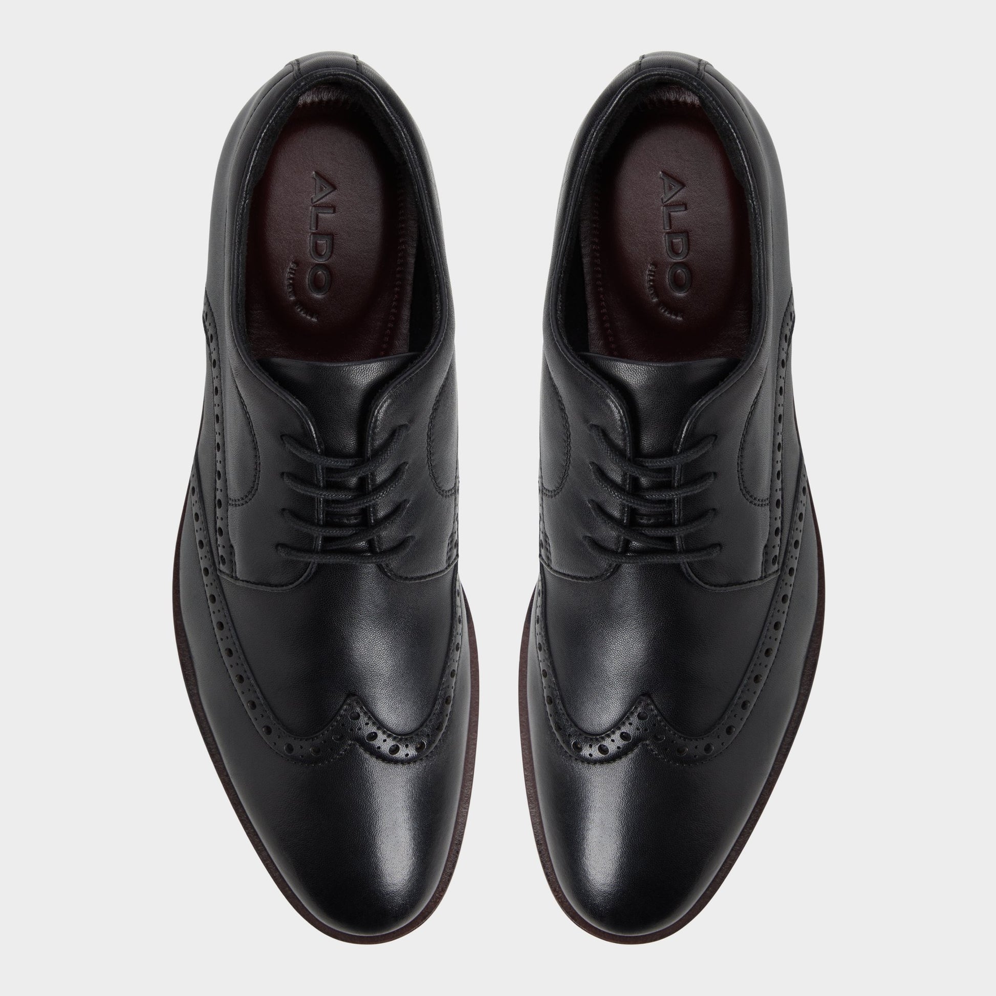 Top-down view of the Black Sargasso Oxford shoe