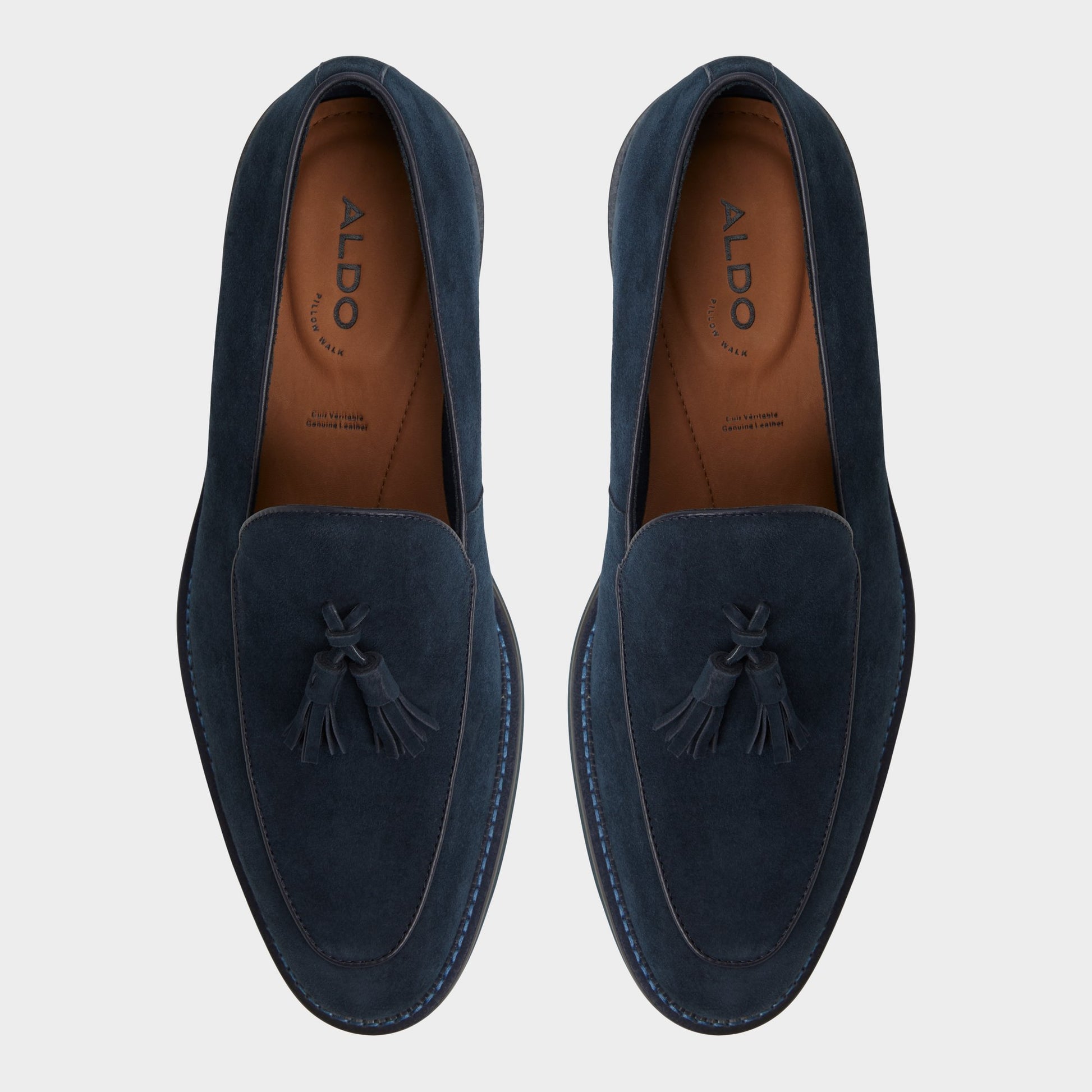 Top-down view of the Navy Portos Loafer