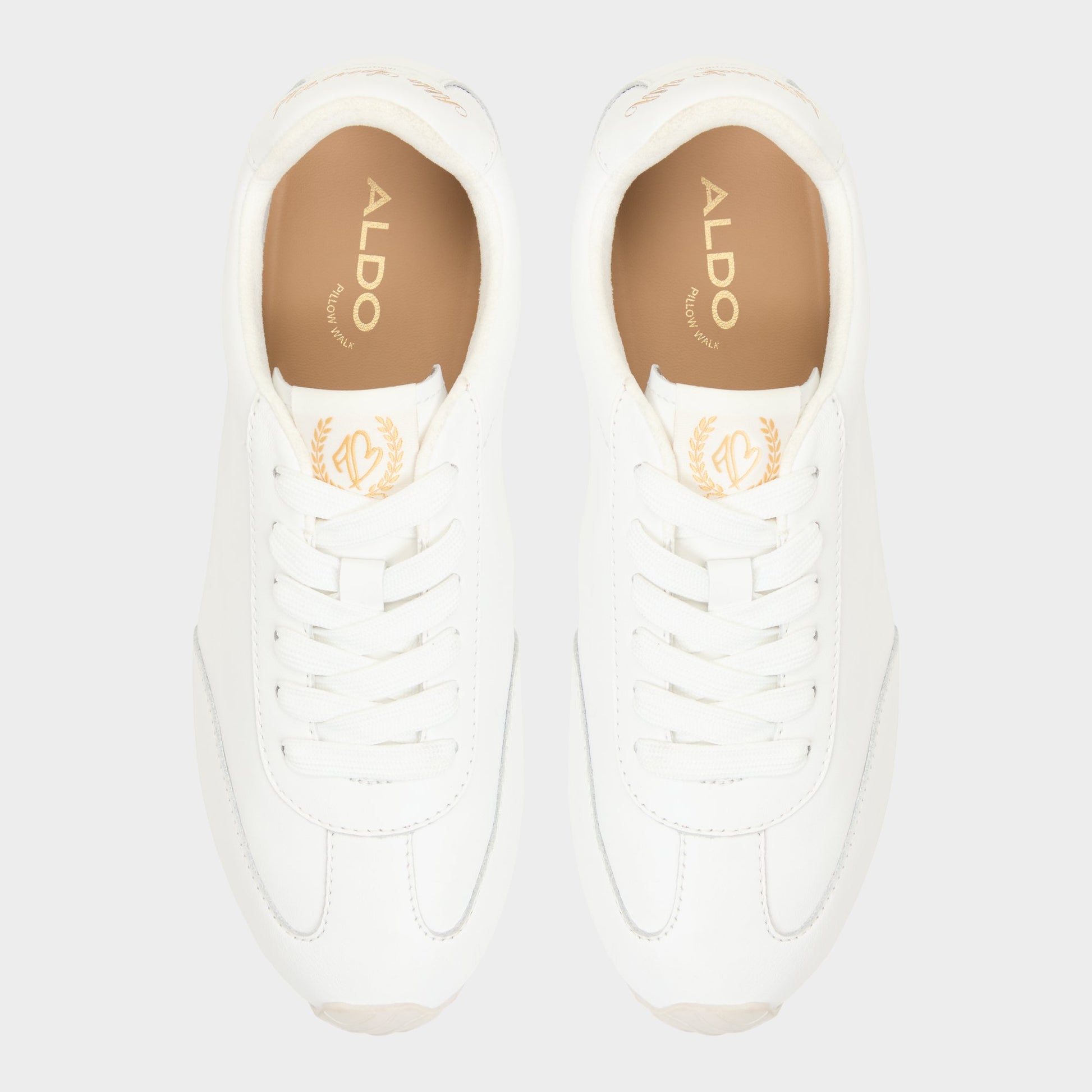 Top-down view of the White Carefree Jogger sneaker