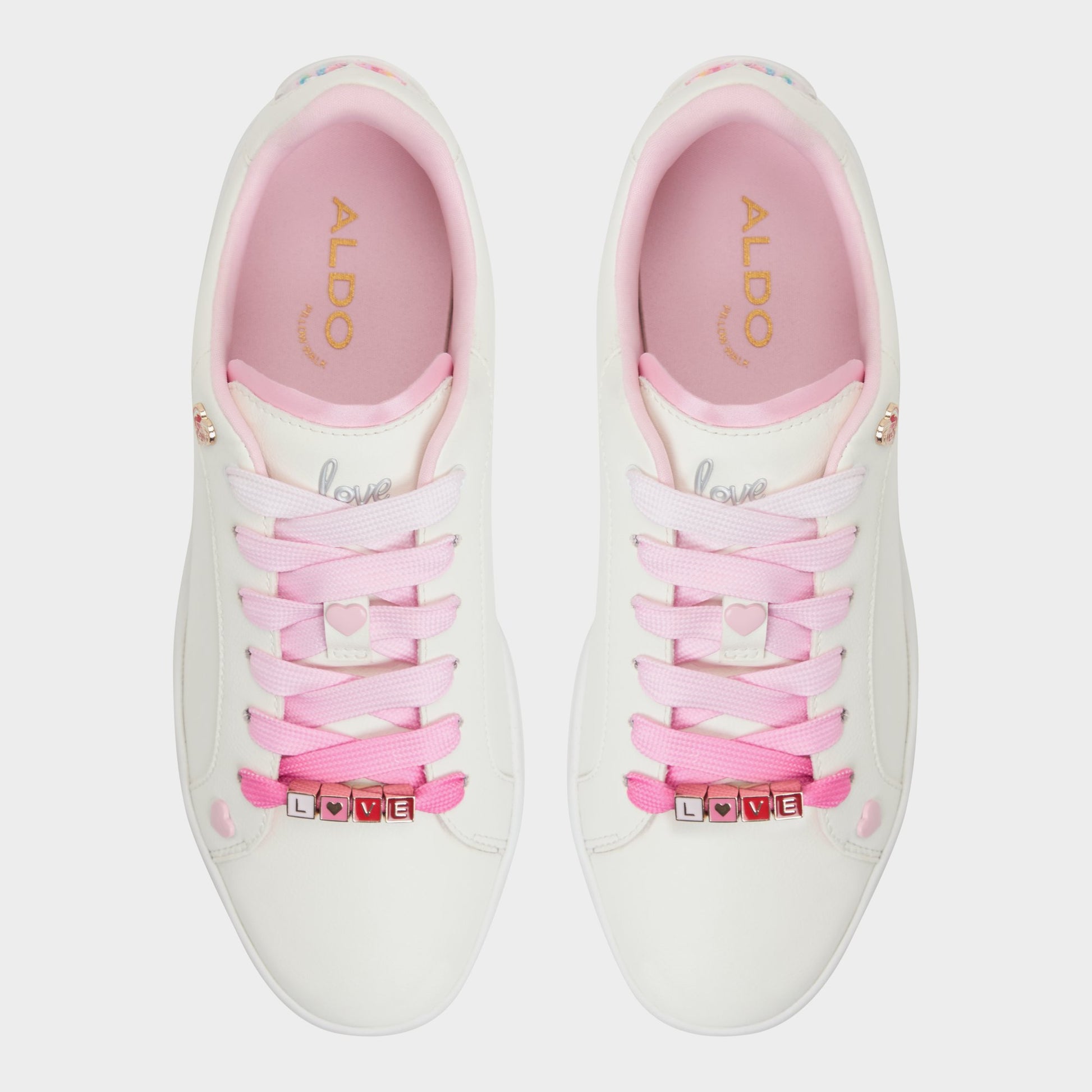 Top-down view of the White Combo Claudie Low top sneaker