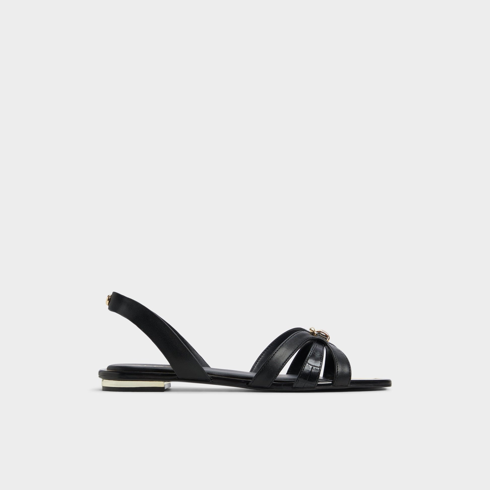 Main View of Black Marassita Flat sandal for Womens