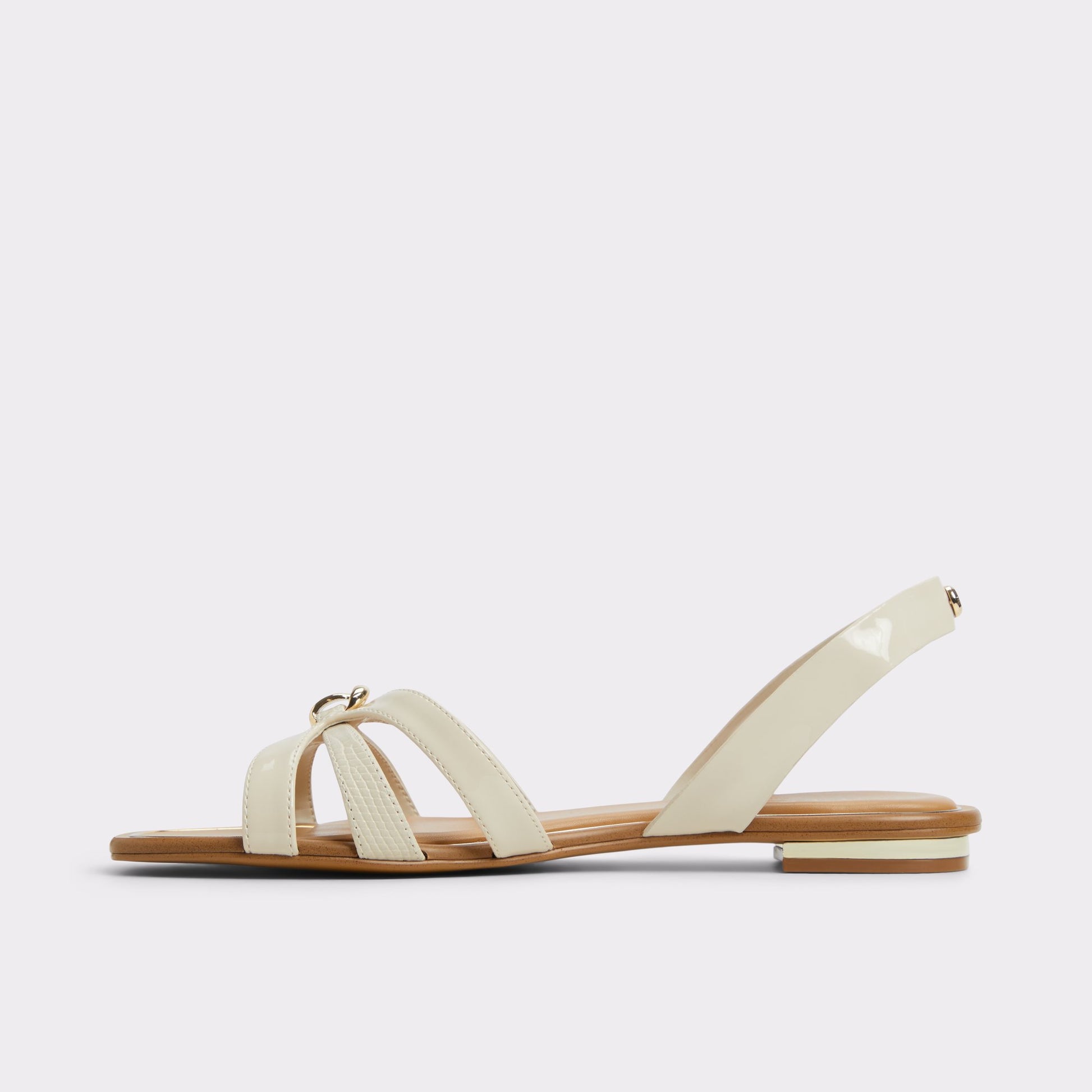 Side view of Other White Marassita Flat sandal