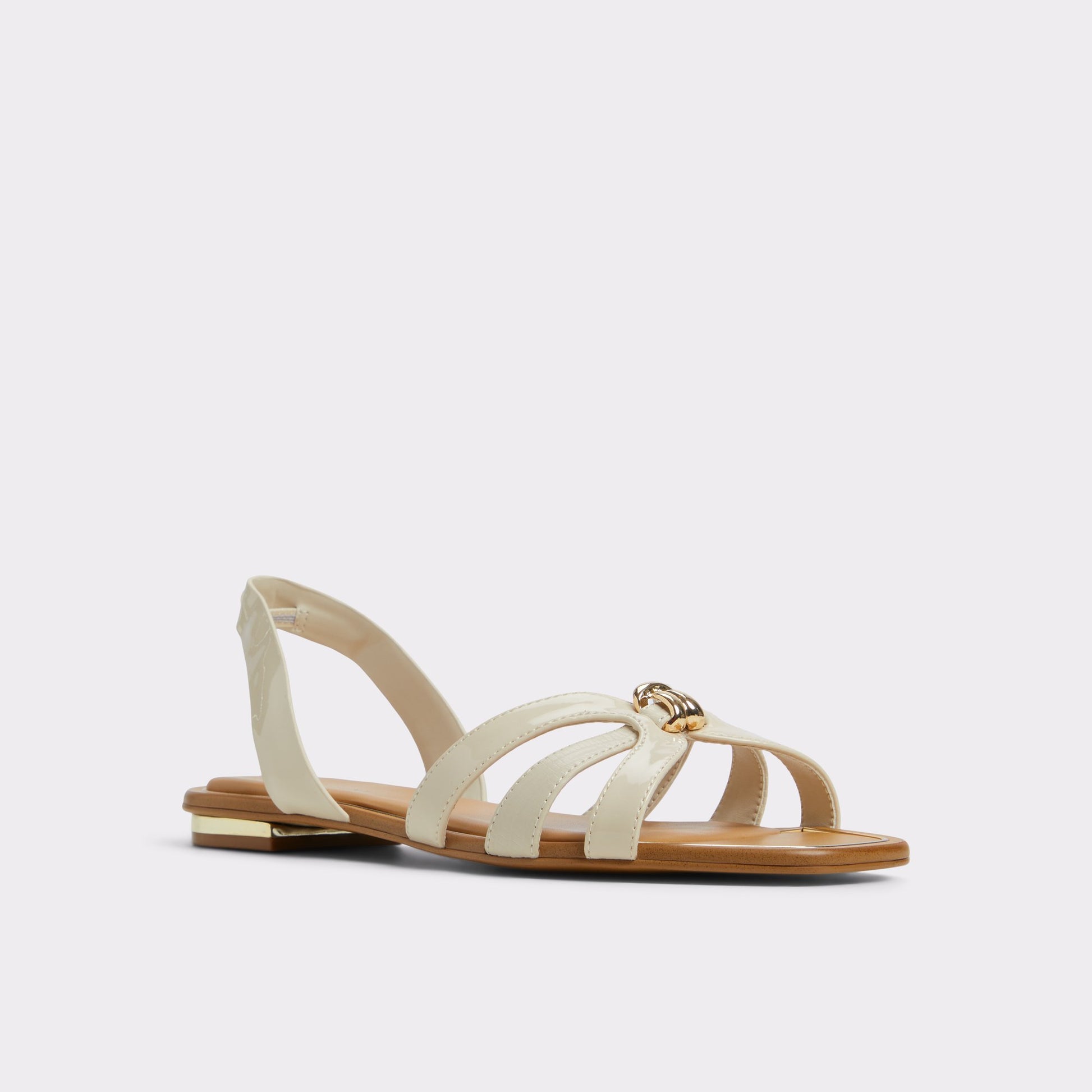 Three-quarter angle of Other White Marassita Flat sandal's front side