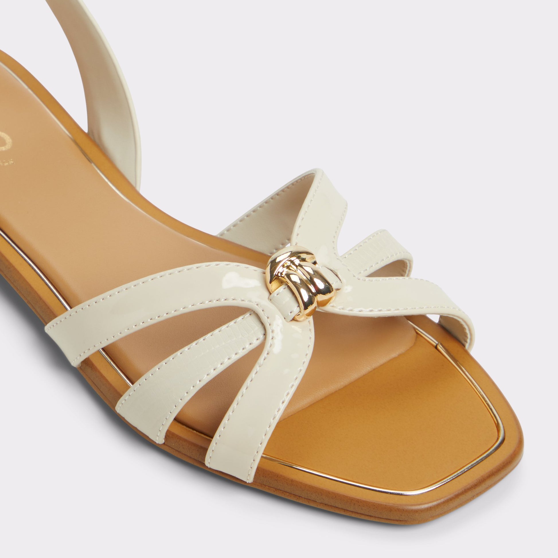 Close-up of the Other White Marassita Flat sandal