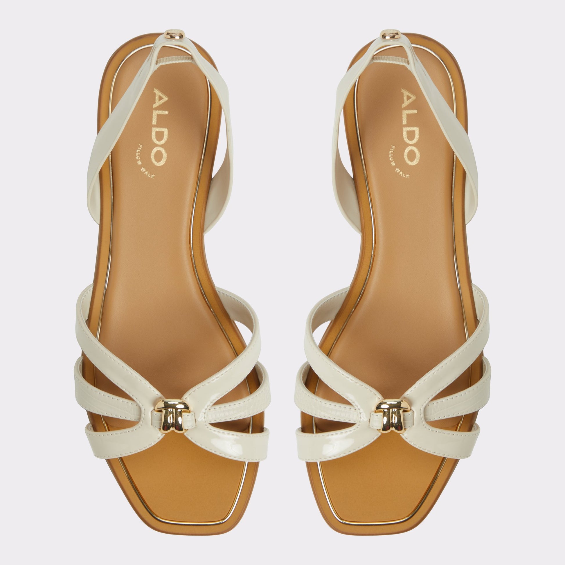 Top-down view of the Other White Marassita Flat sandal