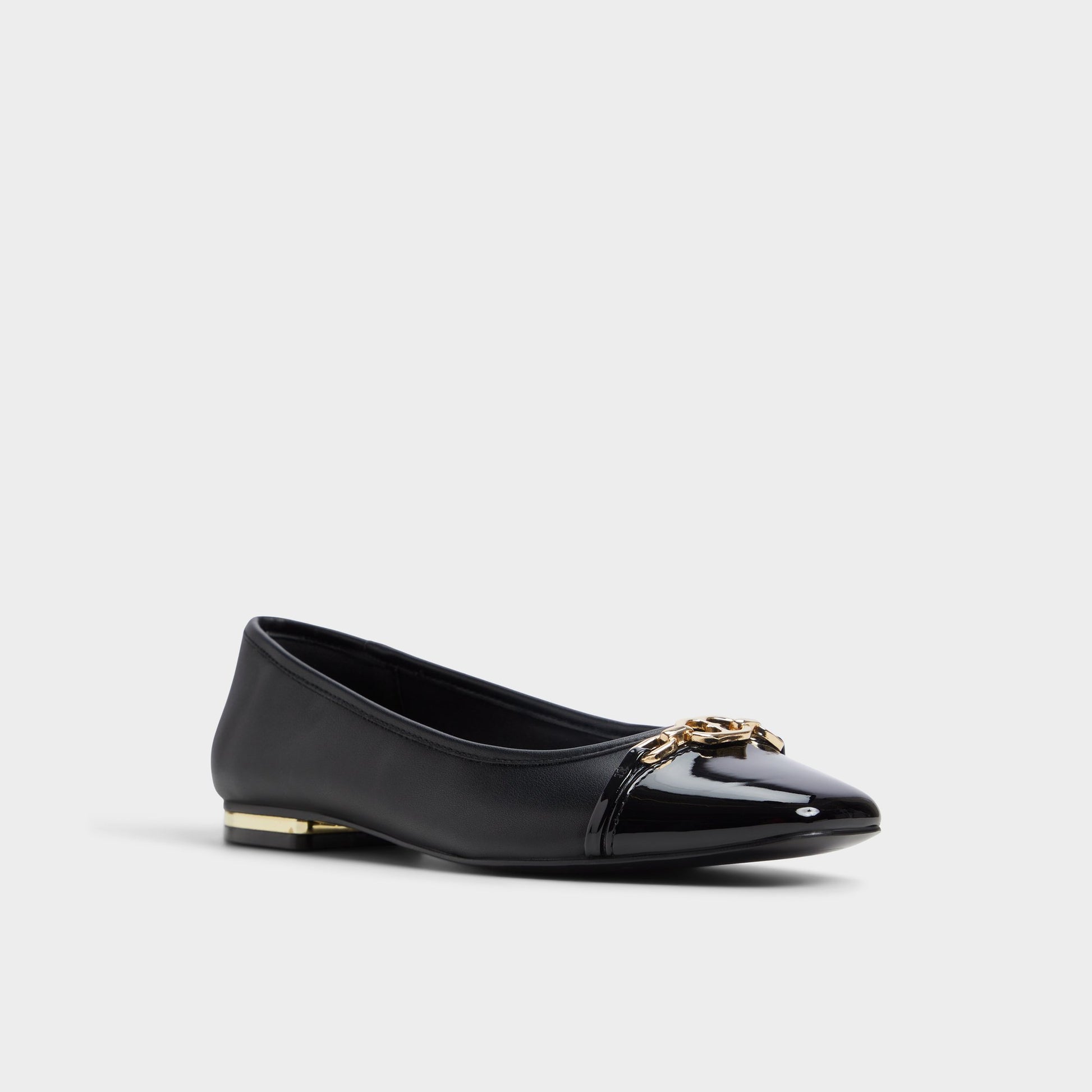 Three-quarter angle of Black Krishelle Ballerina's front side