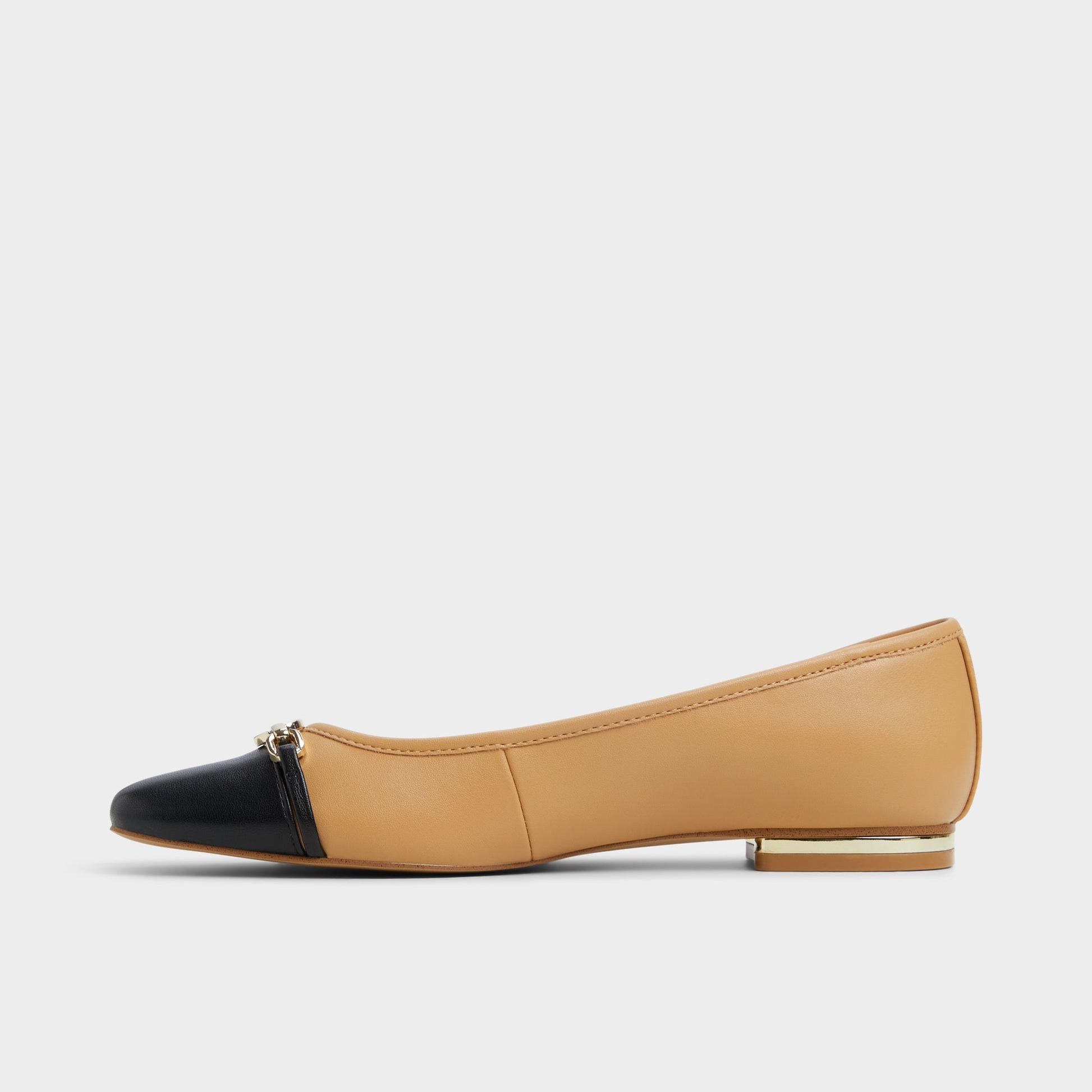 Side view of Beige Krishelle Ballerina