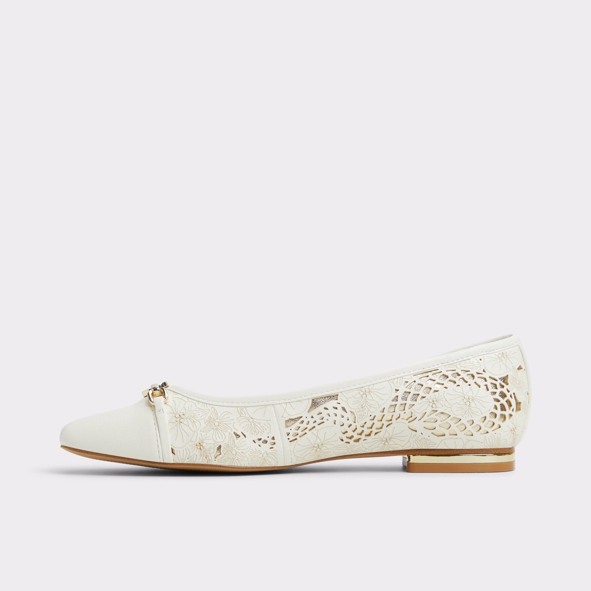 Side view of White/Multi Krishelle Ballerina