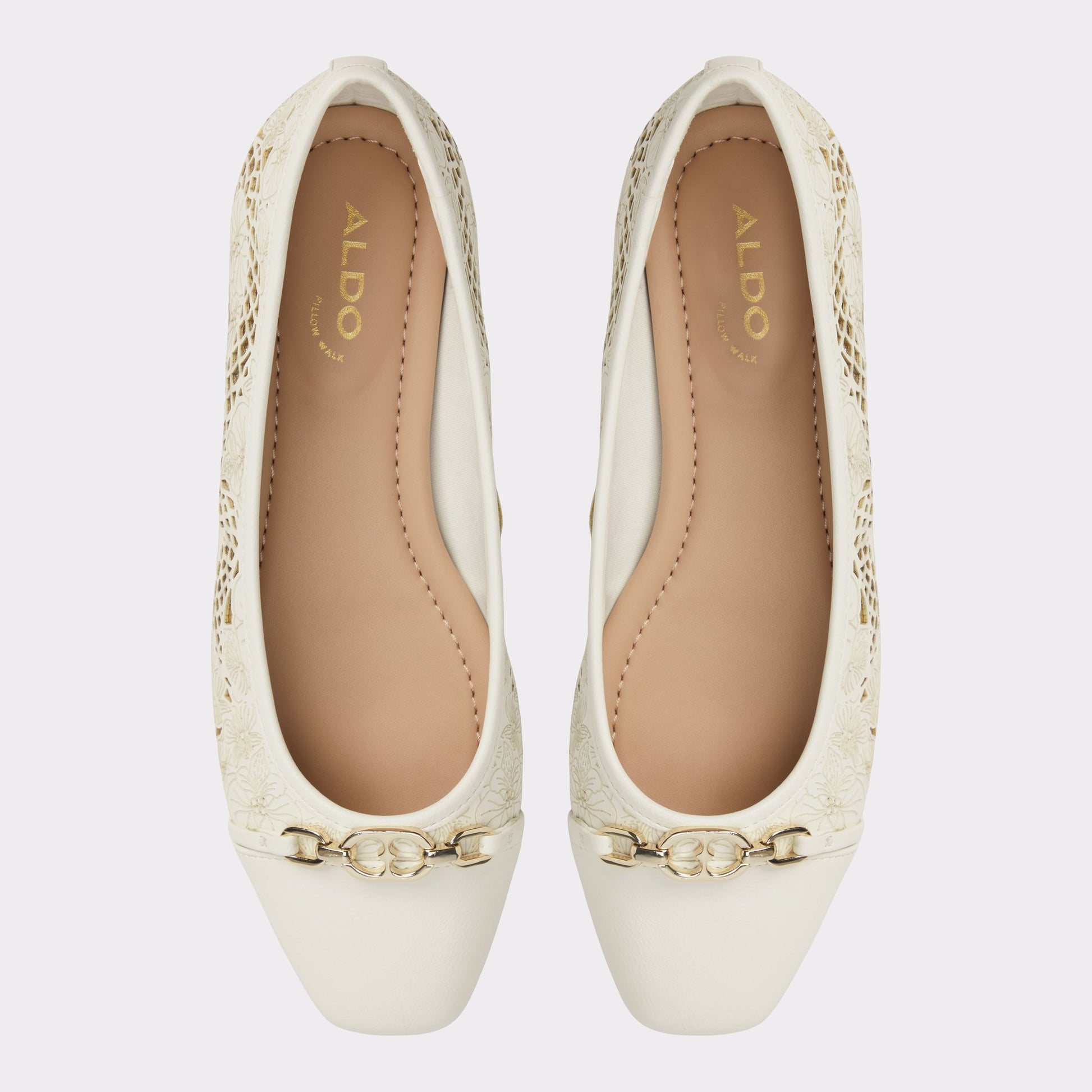 Top-down view of the White/Multi Krishelle Ballerina
