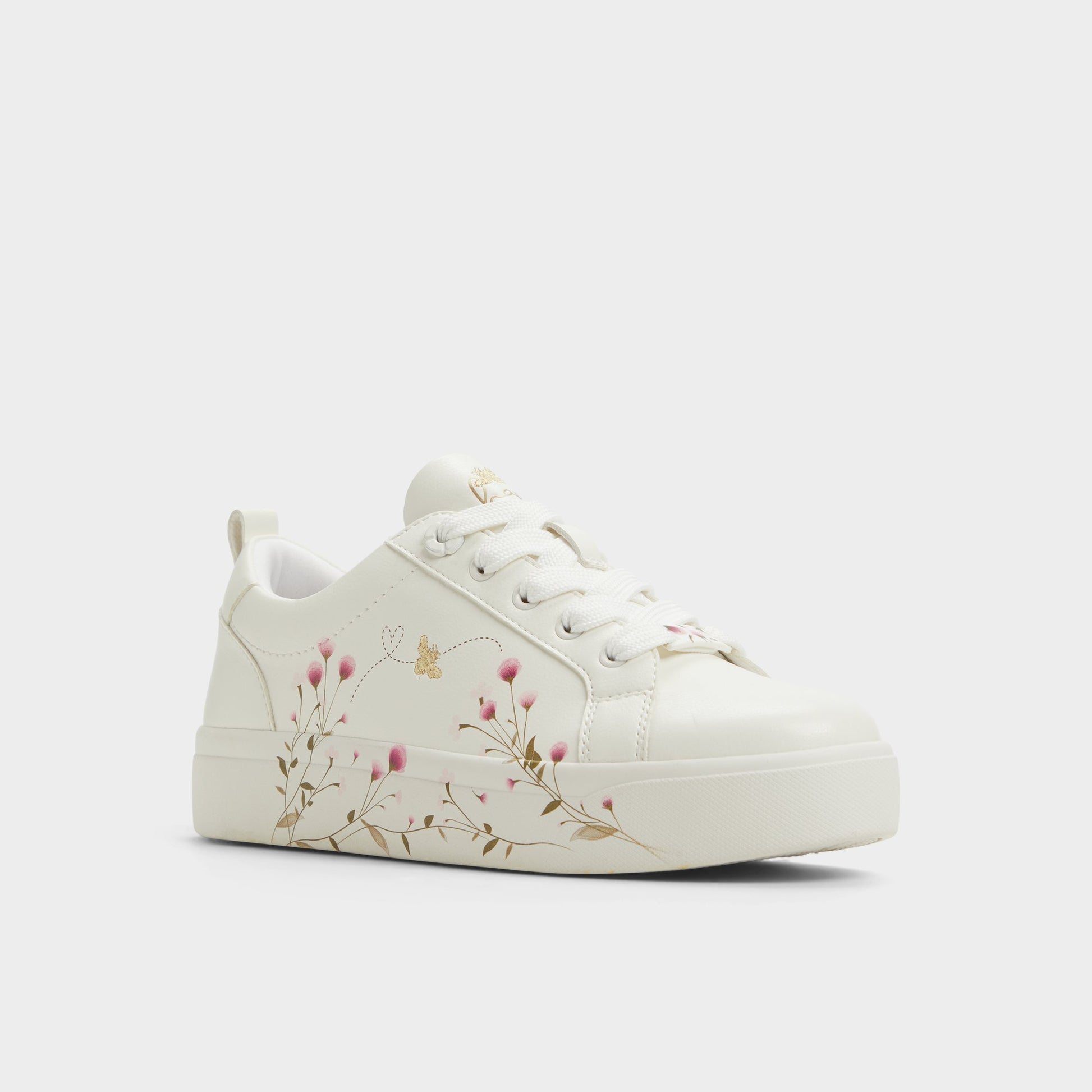 Three-quarter angle of Multi Wildflowers Low top sneaker's front side
