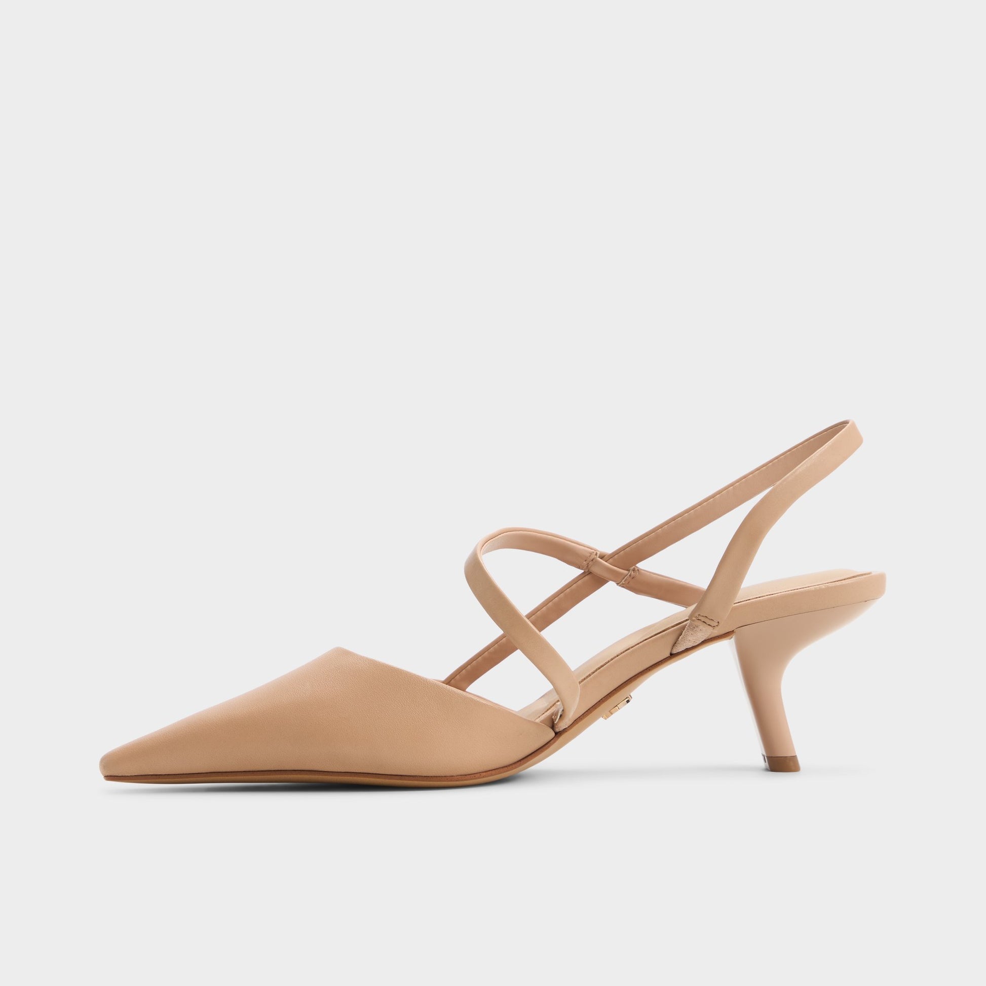 Side view of Bone Cordela Slingback heel
