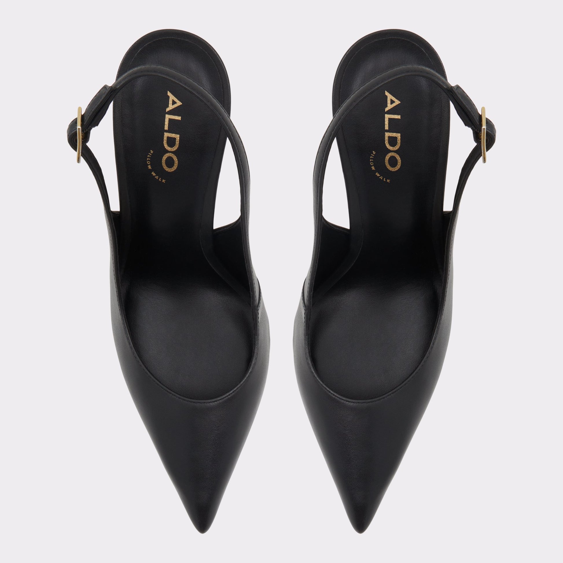 Top-down view of the Other black Stessysling Slingback heel