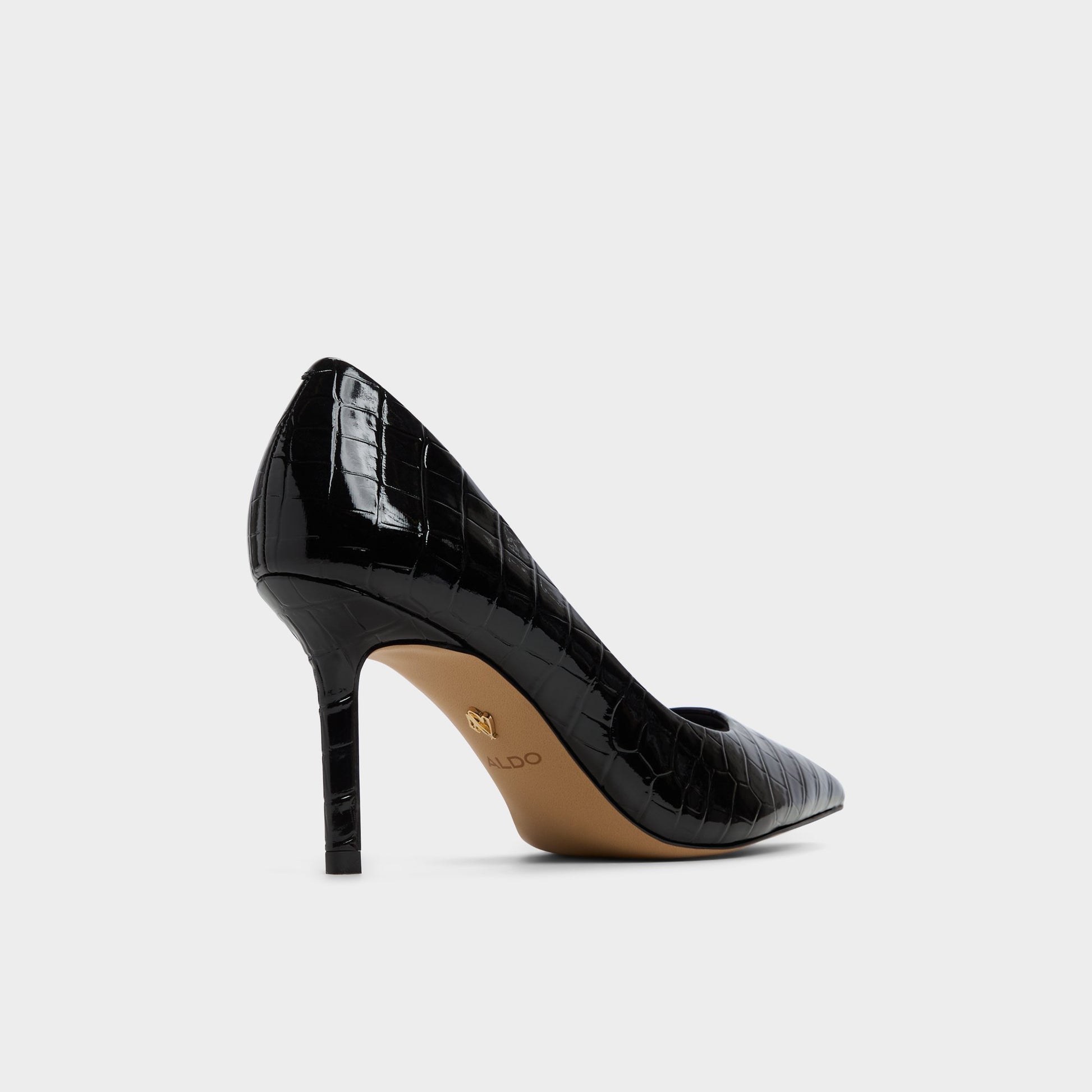 Three-quarter angle of Black Kaitie Pump's back side