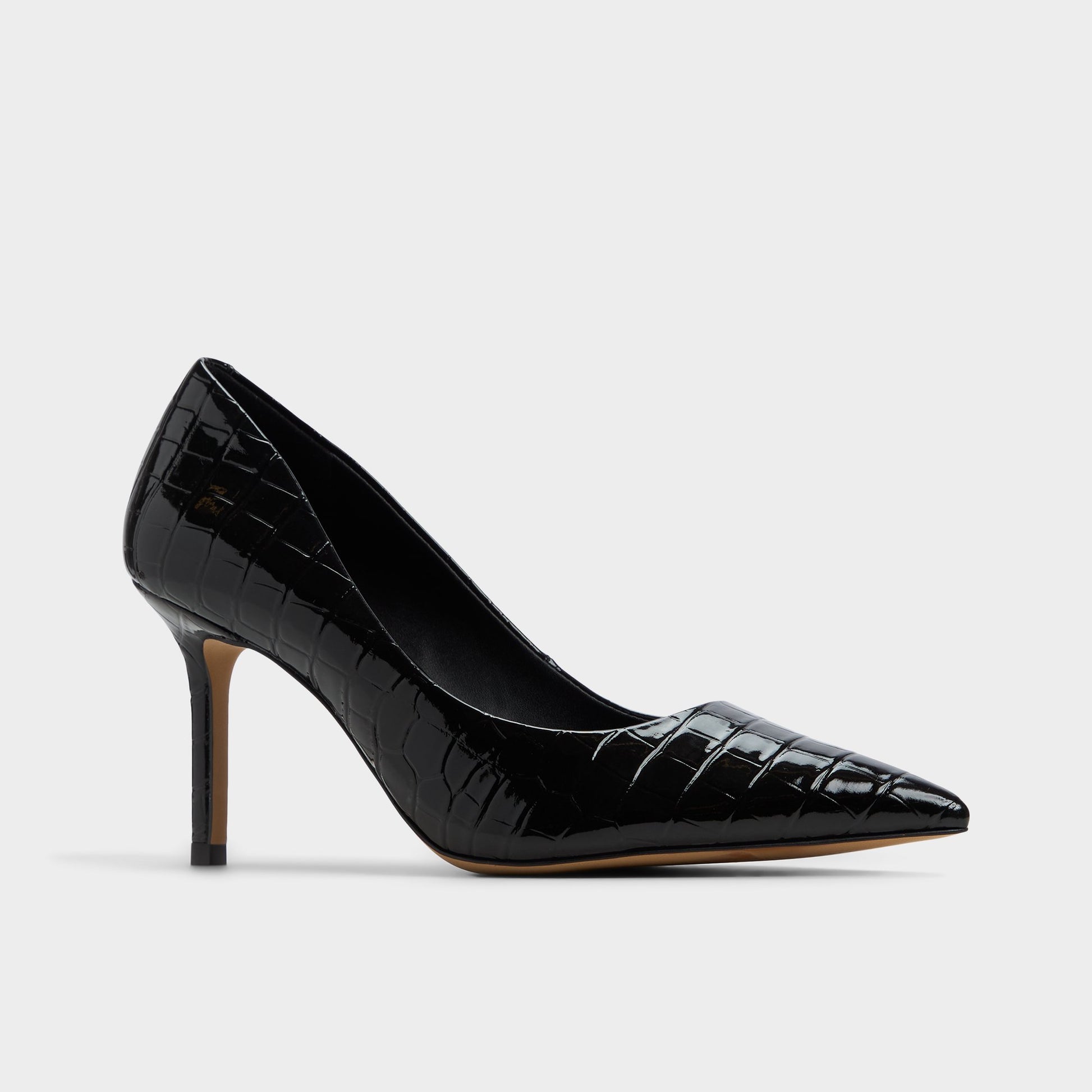 Three-quarter angle of Black Kaitie Pump's front side