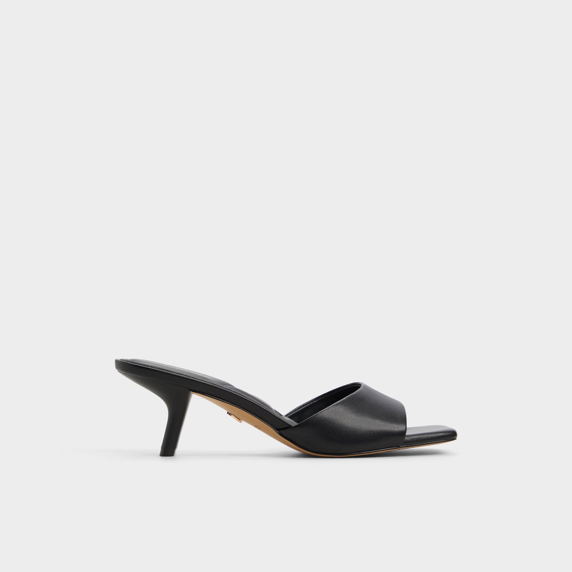 Main View of Black Enchanting Heeled mule for Womens