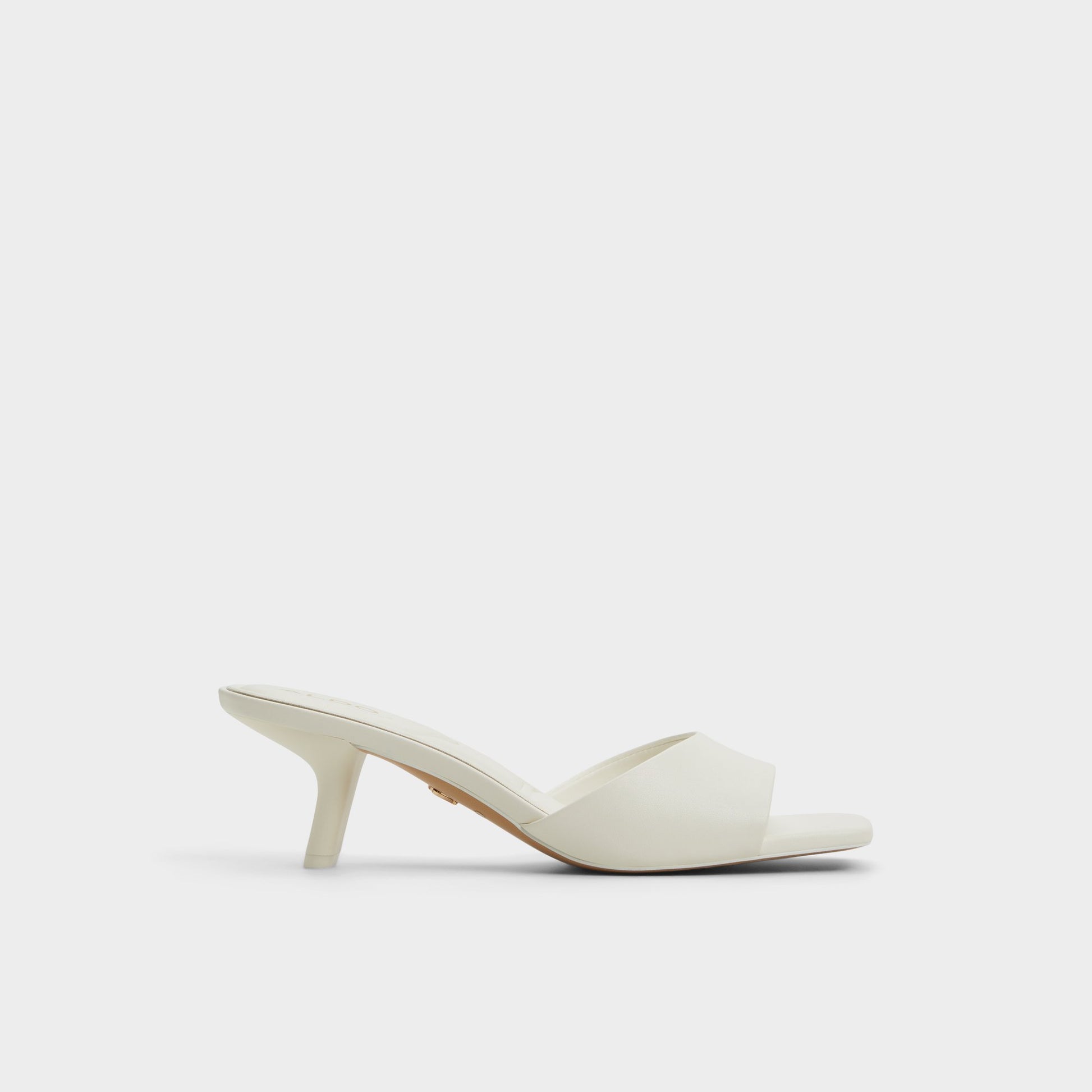 Main View of White Enchanting Heeled mule for Womens
