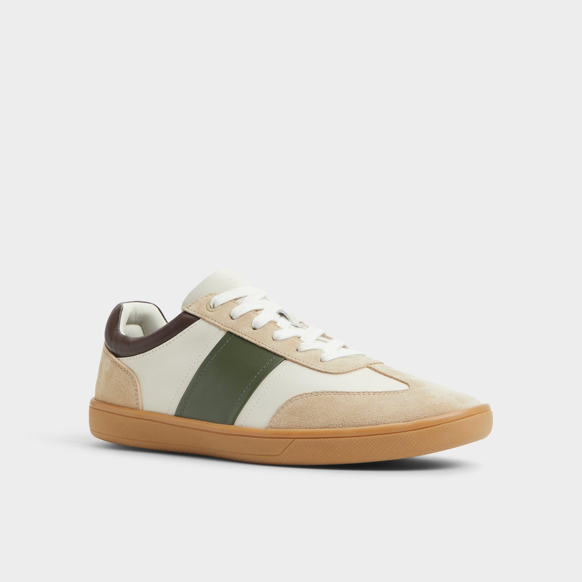 Three-quarter angle of Ivory Langston Low top sneaker's front side