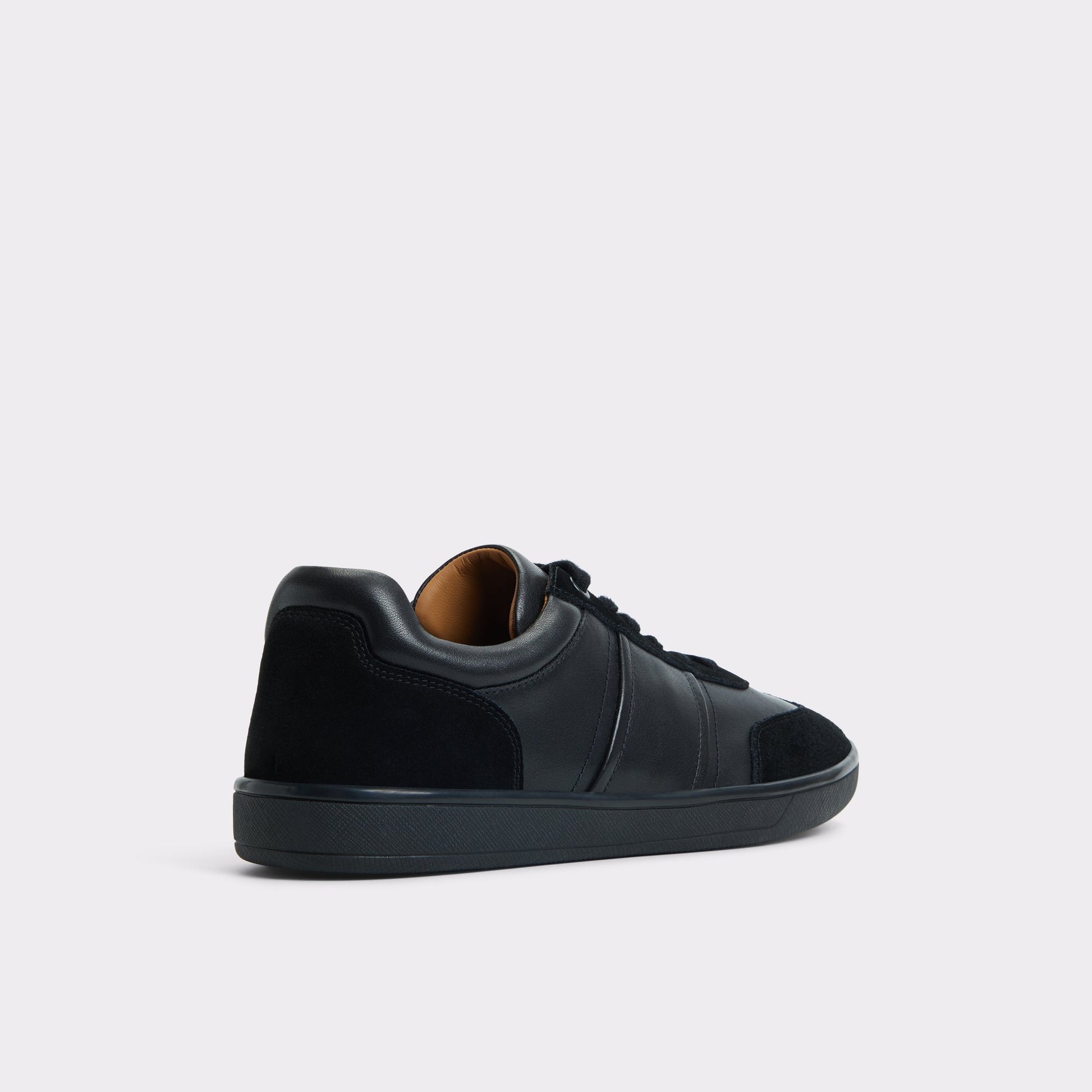 Three-quarter angle of Black Langston Low top sneaker's back side