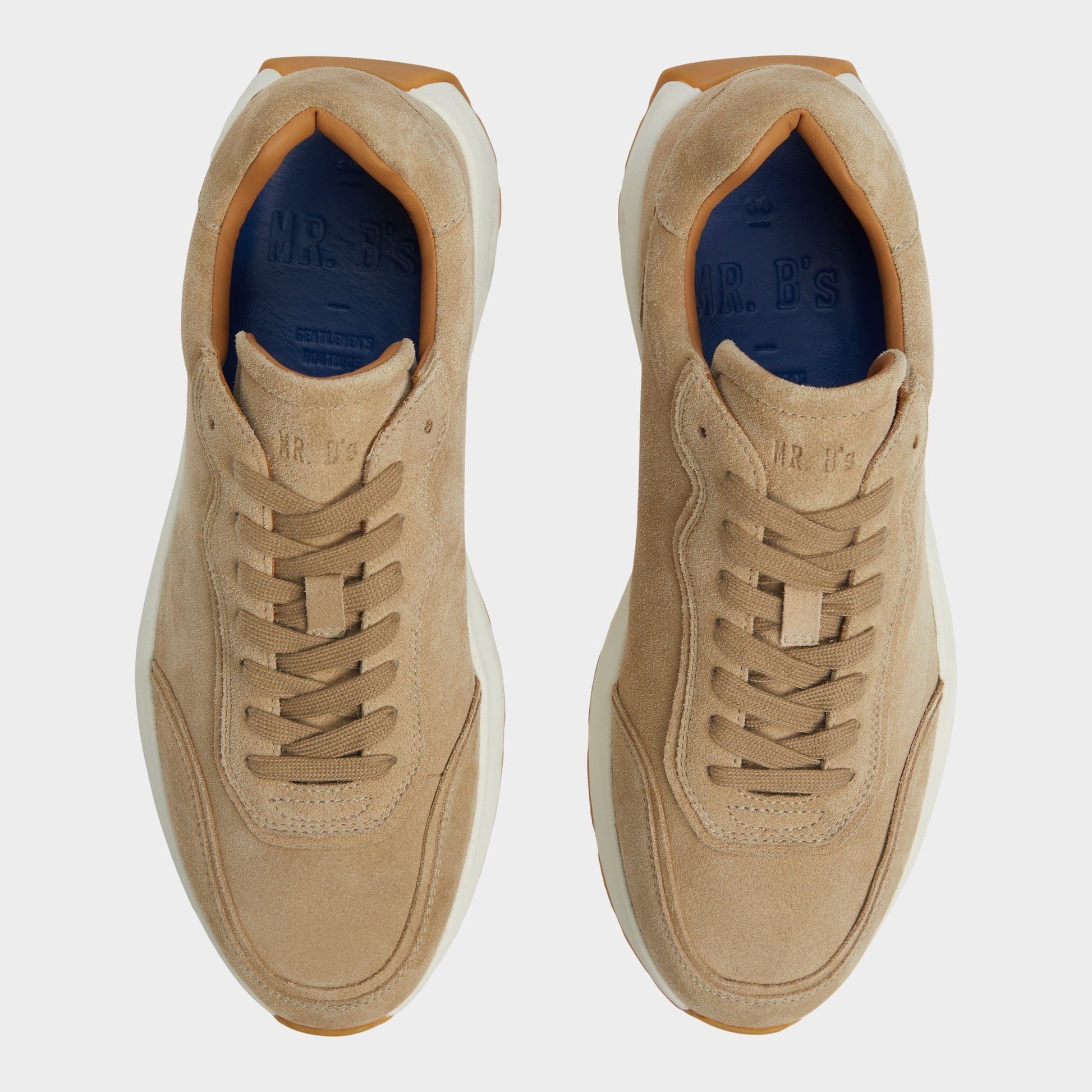 Top-down view of the Taupe Alessio Jogger sneaker