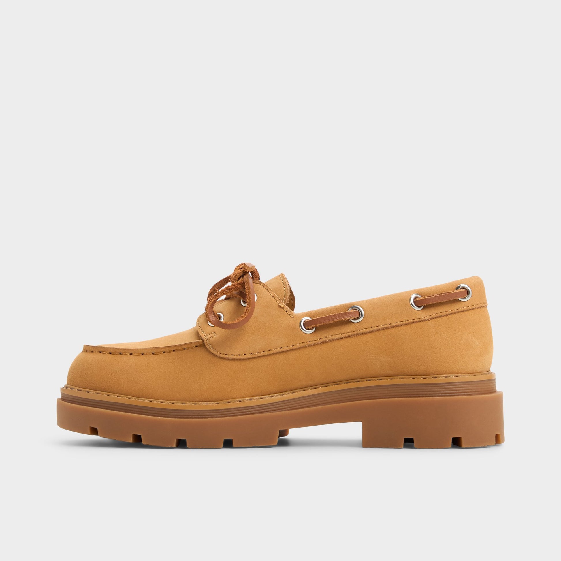 Side view of Wheat Seaport Boat shoe