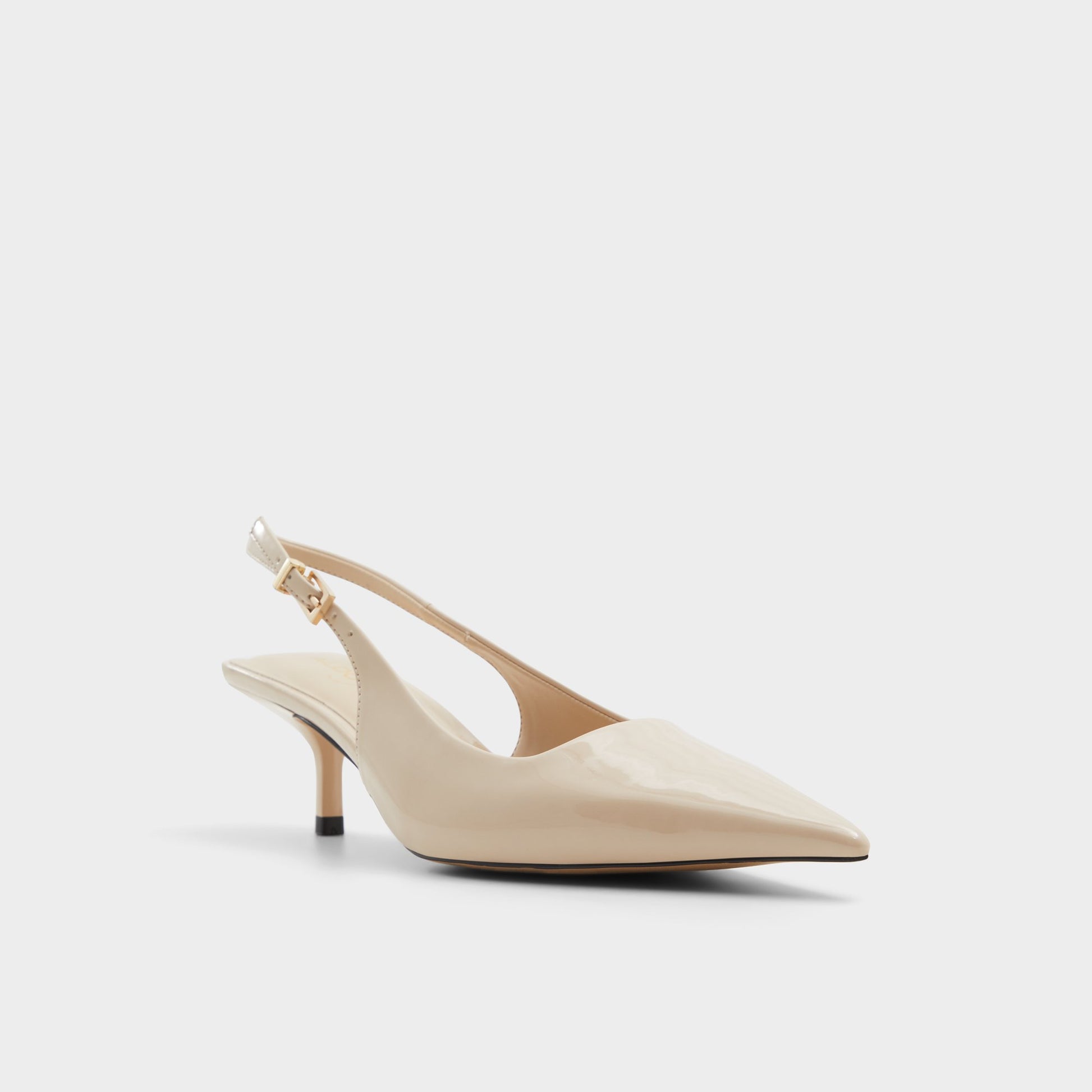 Three-quarter angle of Medium Beige Josita Slingback heel's front side