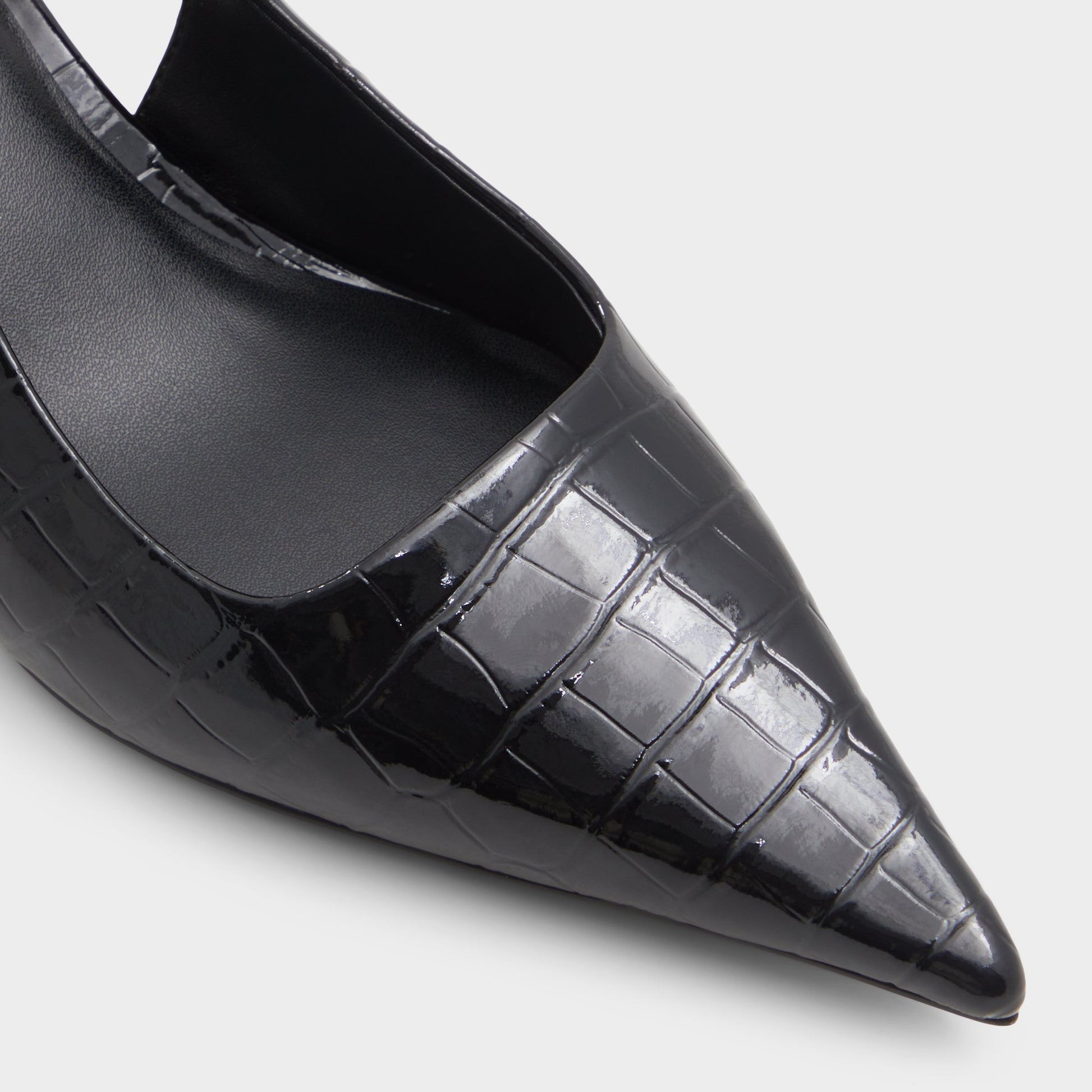 Close-up of the Black Josita Slingback heel
