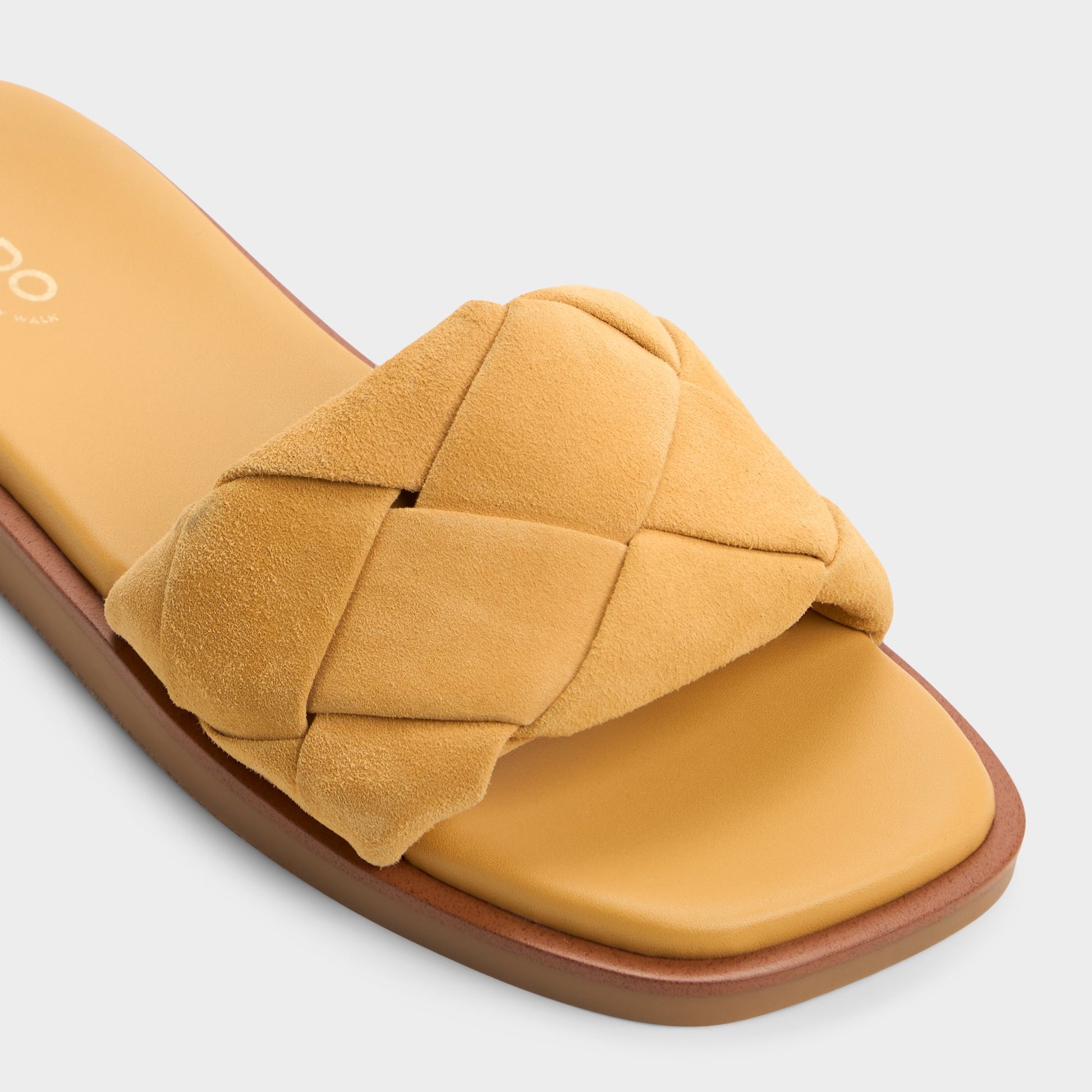 Close-up of the Other Yellow Esterelle Slide sandal