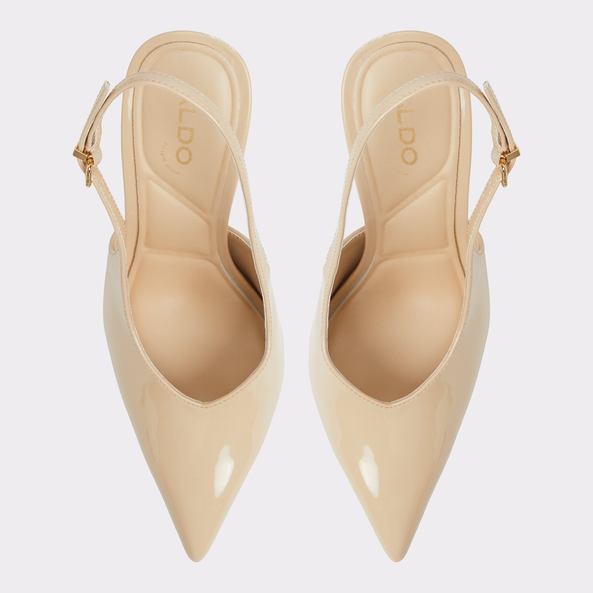 Top-down view of the Medium Beige Lysandre Slingback heel