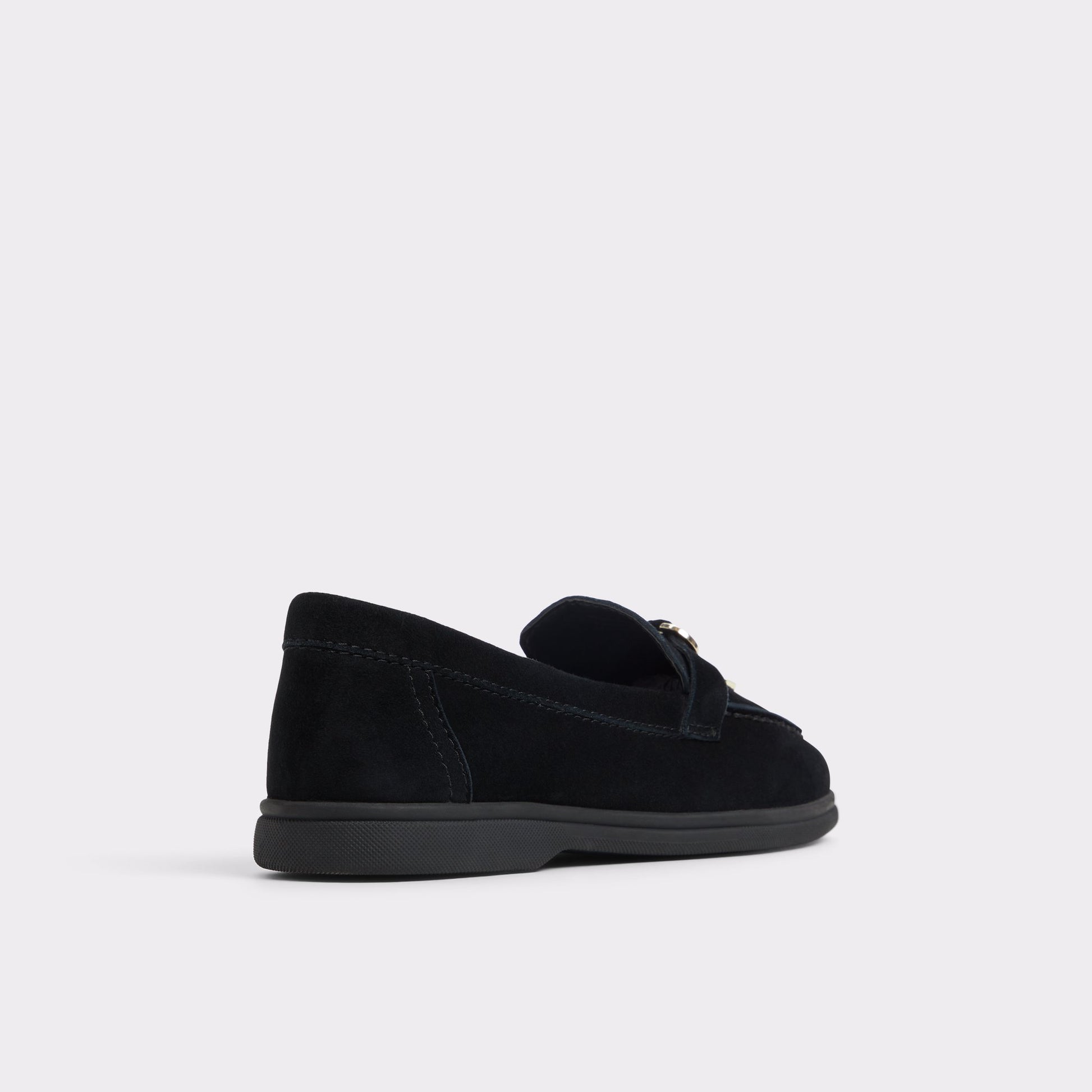 Three-quarter angle of Open Black Creras Loafer's back side