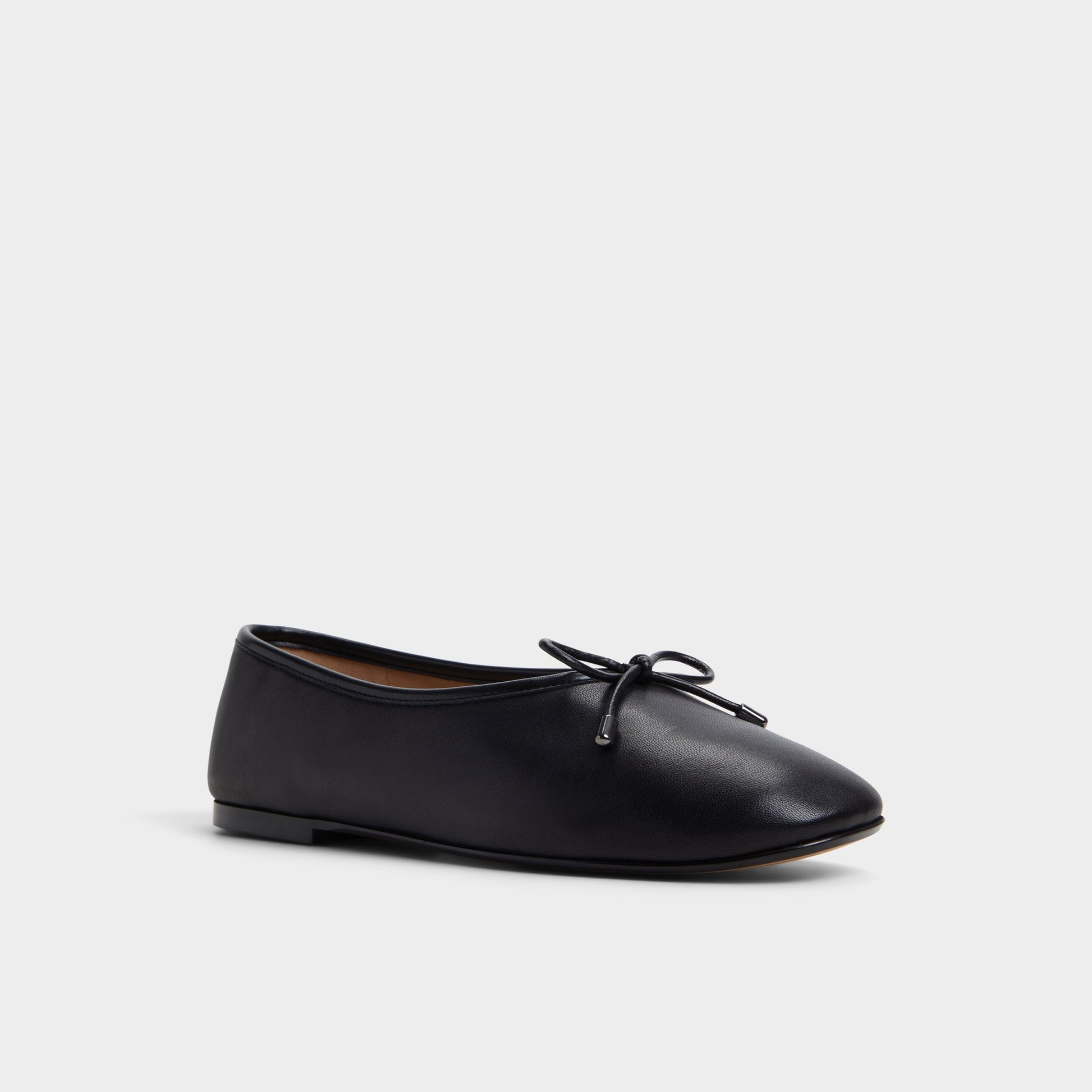 Three-quarter angle of Black Joselie Ballerina's front side